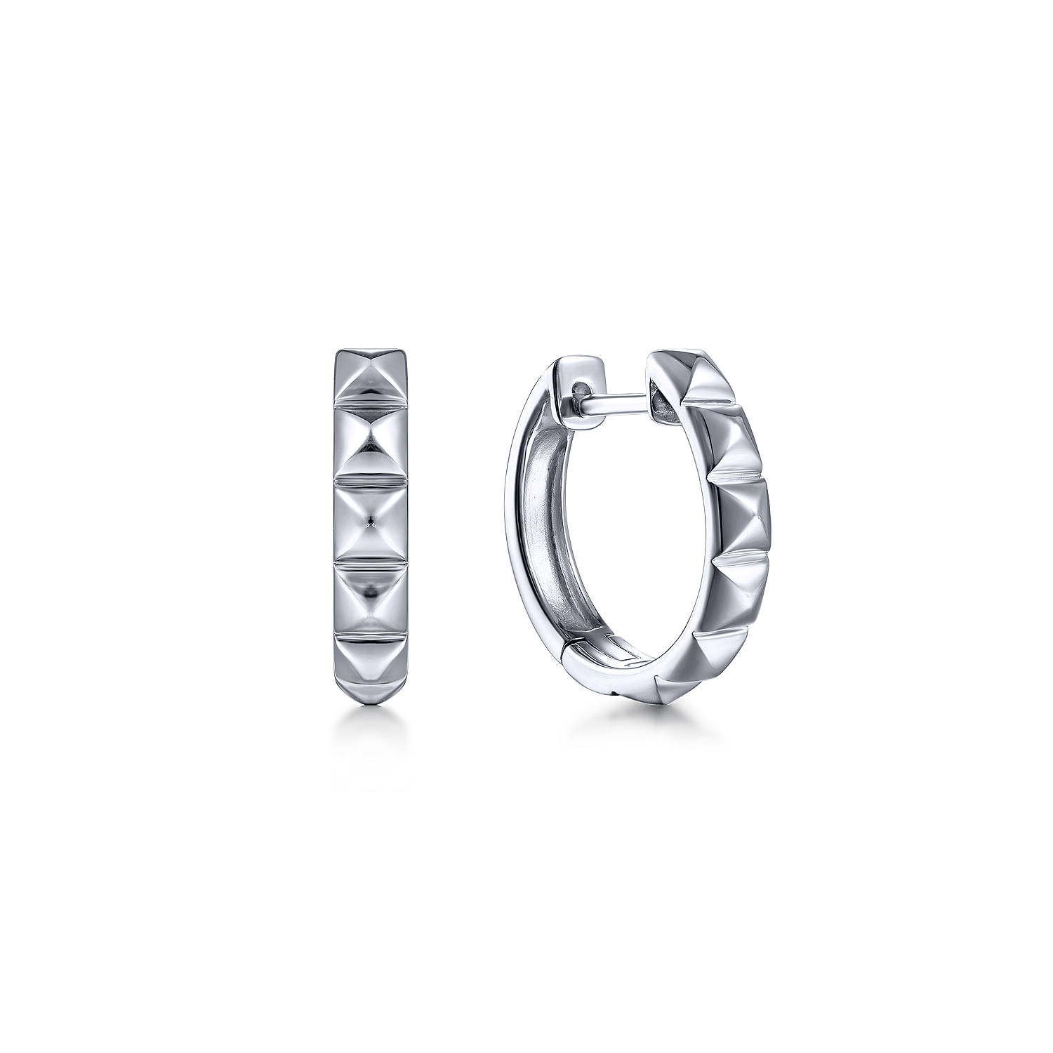 Gabriel & Co. Sterling Silver Pyramid Huggies