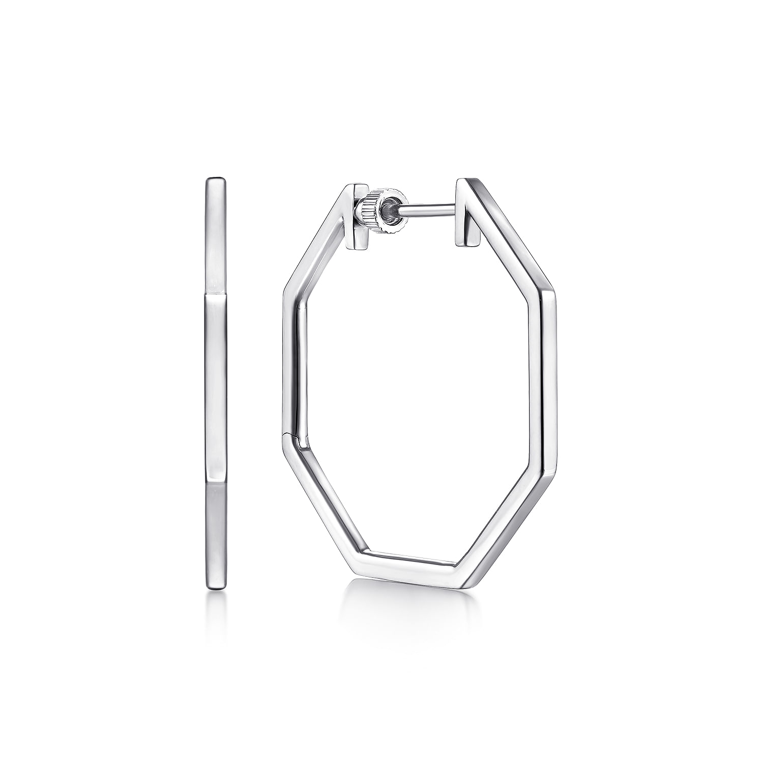 Gabriel & Co. Sterling Silver Geometric Classic Hoops