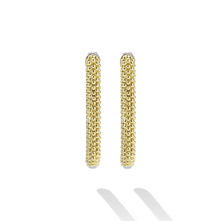 Lagos Sterling Silver & 18K Caviar Lux Mini Hoops
