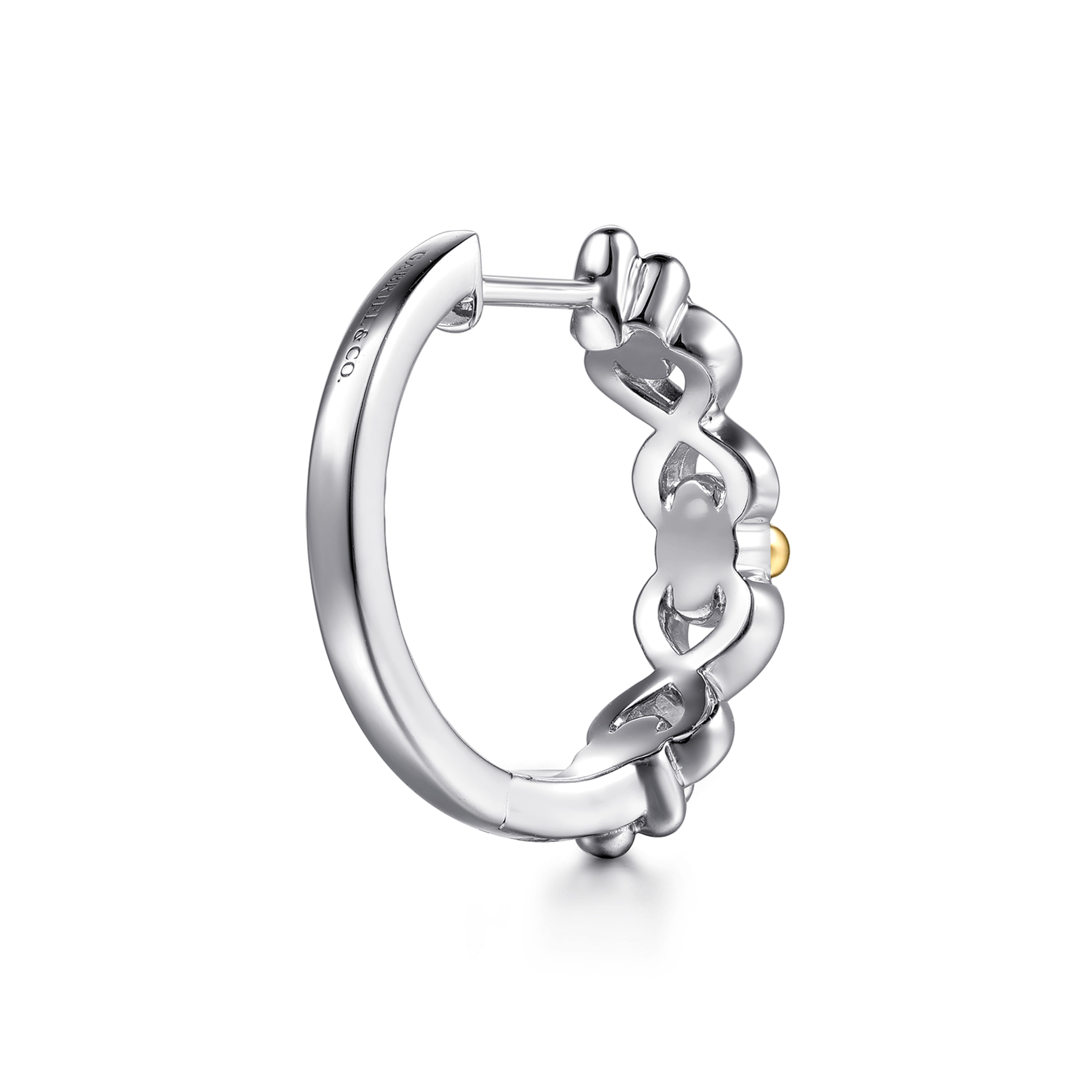 Gabriel & Co. Infinity Two-Tone Bujukan Infinity Intricate Hoop Earrings