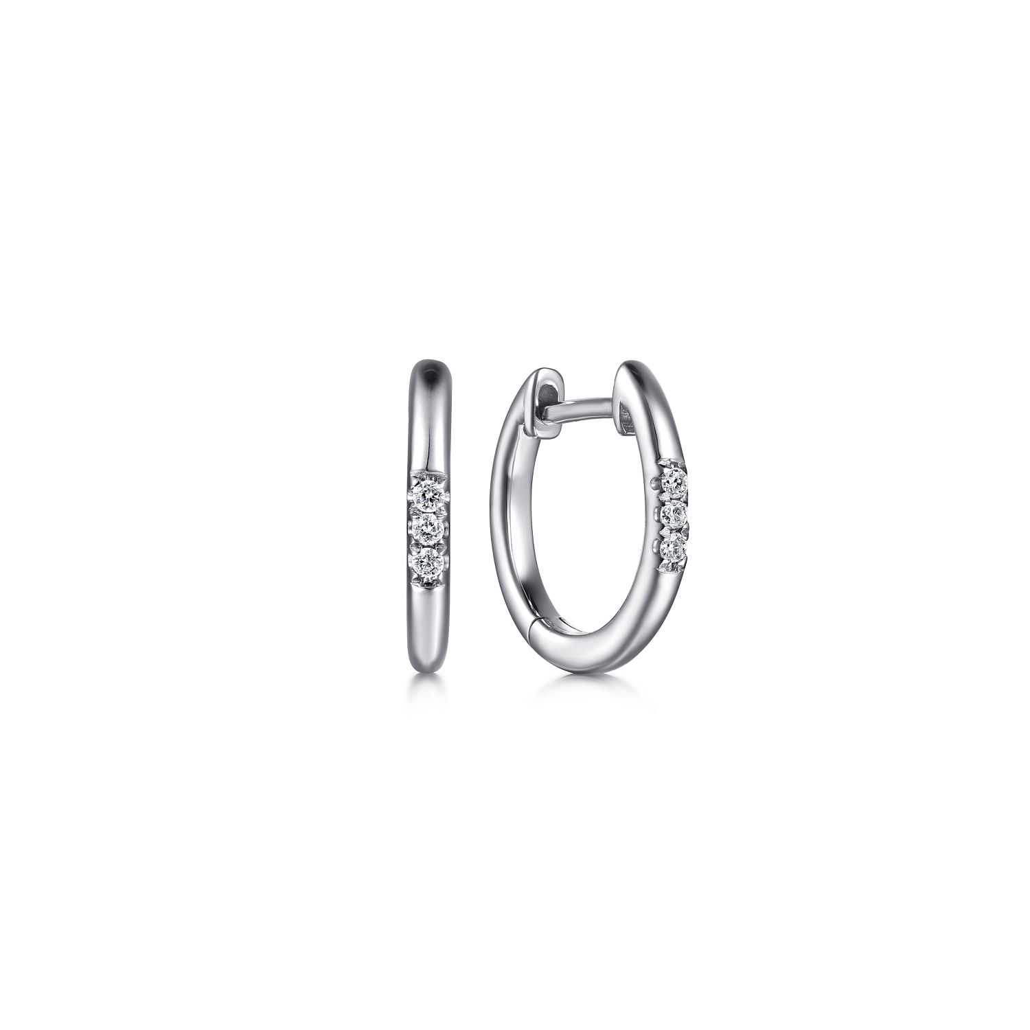 Gabriel & Co. Sterling Silver Diamond Accent Huggies