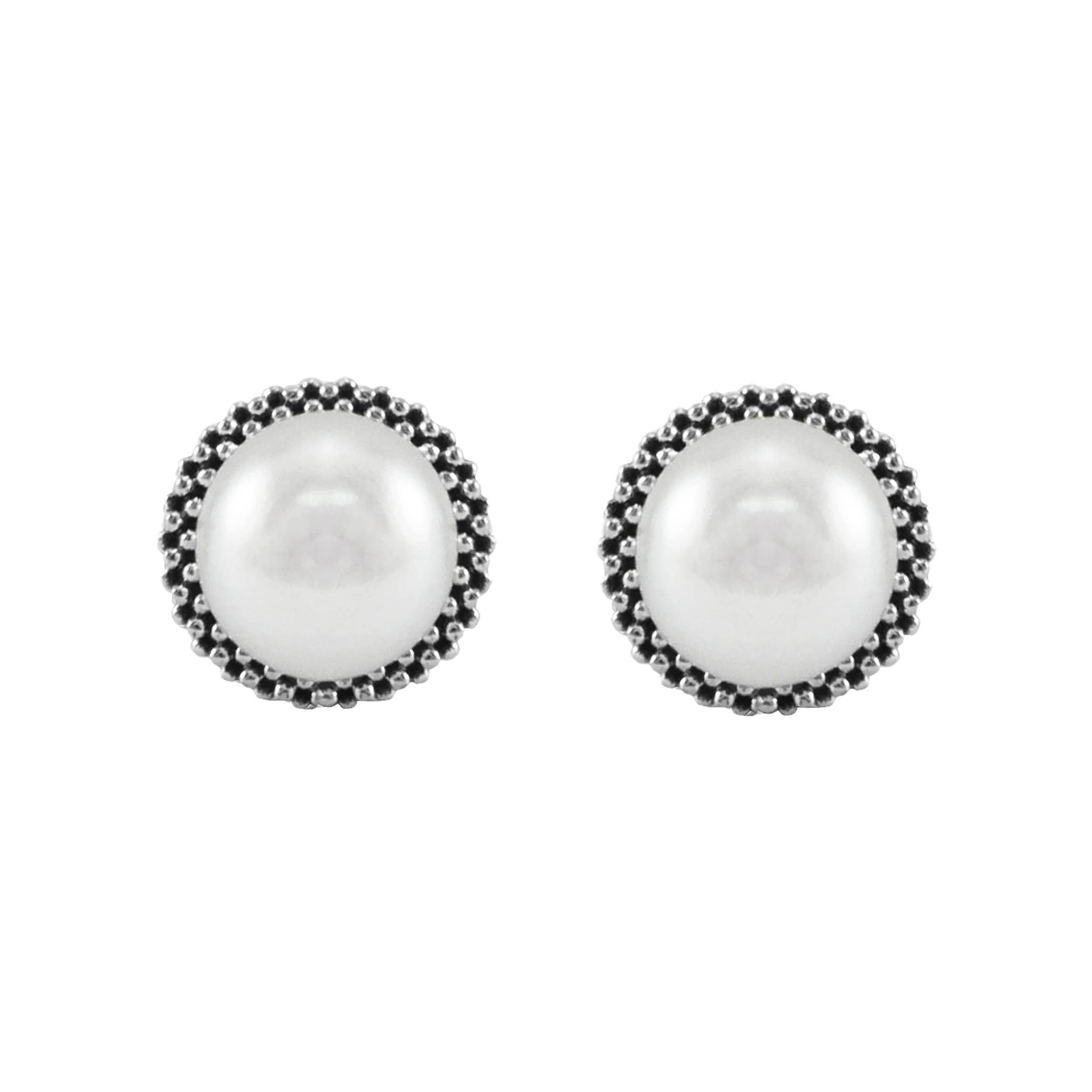 Lagos Sterling Silver Luna Pearl Studs