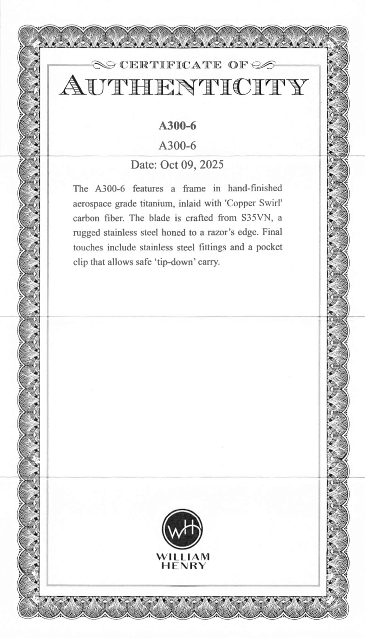 William Henry Pocket Knife