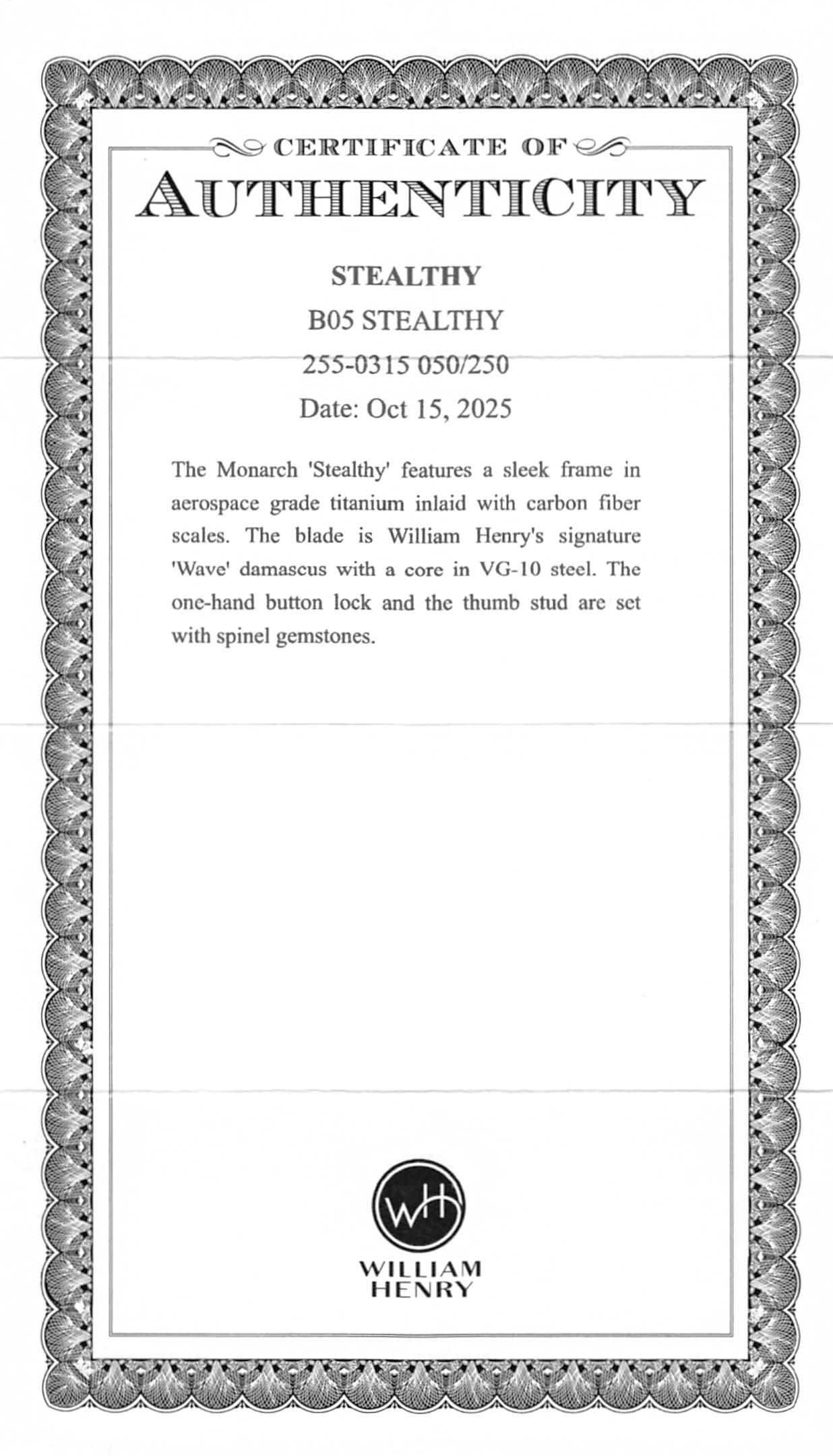 William Henry Stealthy Pocket Knife