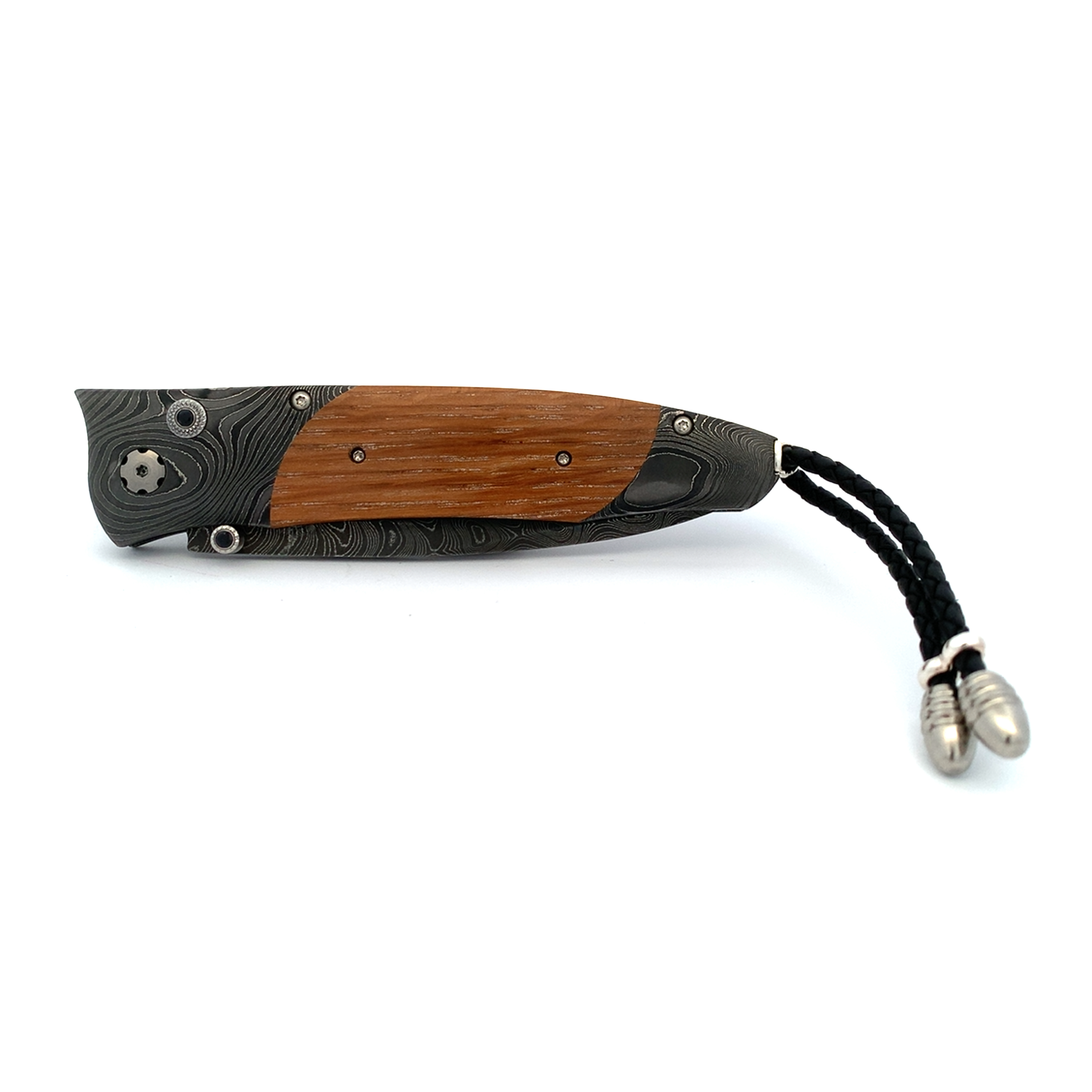 William Henry Pappy Reserve Damascus Steel and Wood Pocket Knife
