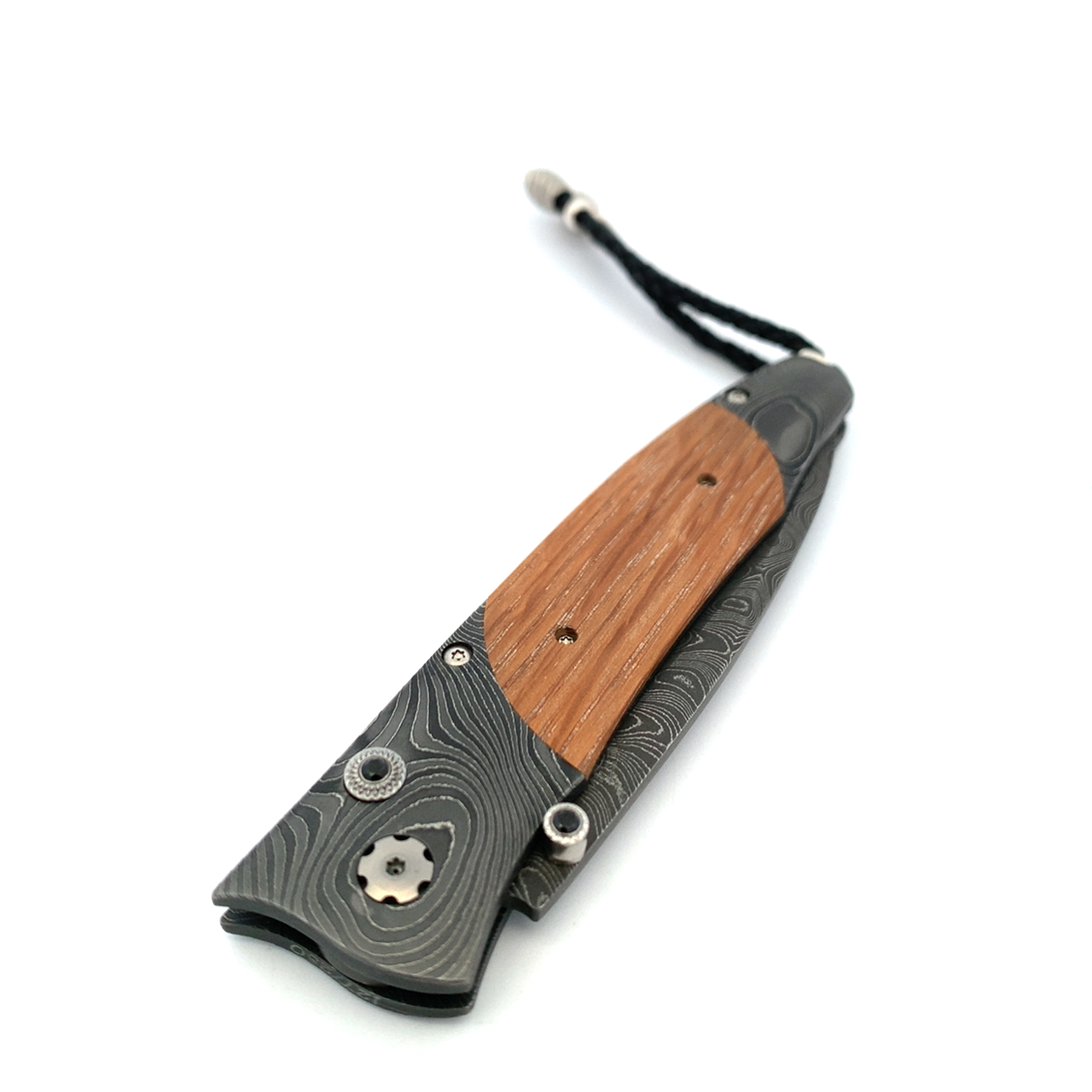 William Henry Pappy Reserve Damascus Steel and Wood Pocket Knife