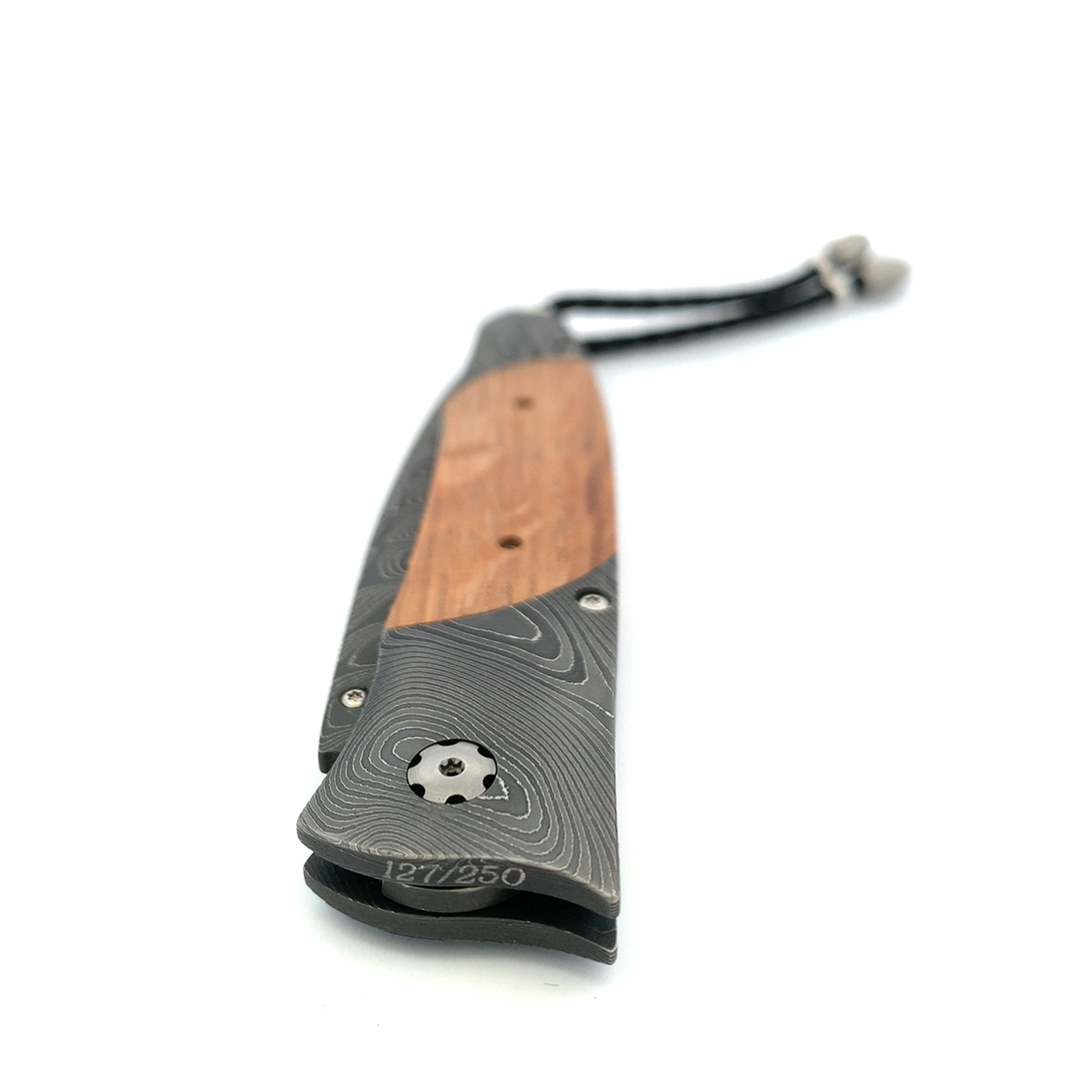 William Henry Pappy Reserve Damascus Steel and Wood Pocket Knife