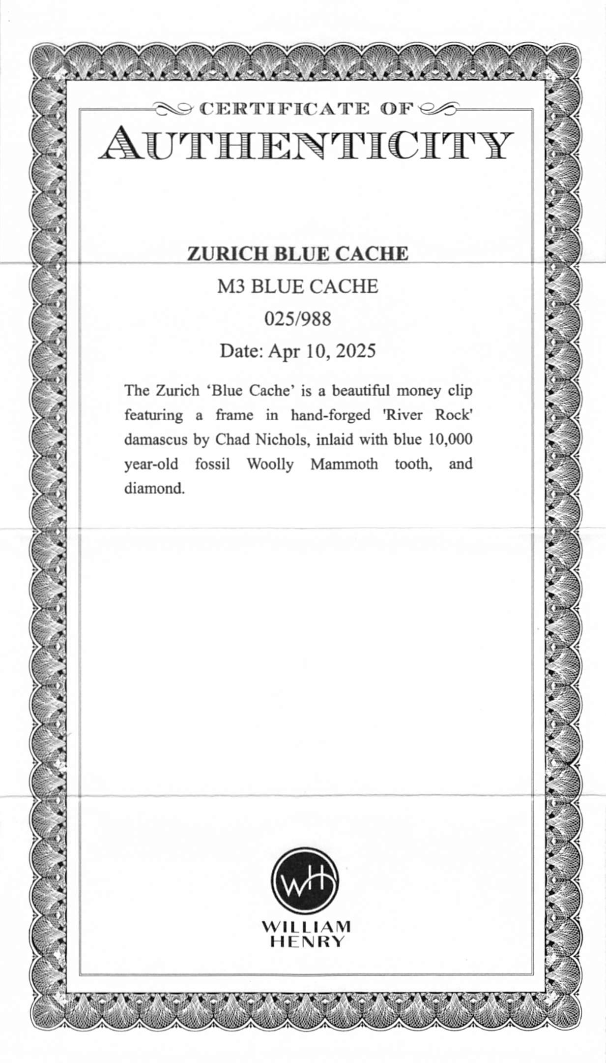 William Henry Blue Cache Money Clip
