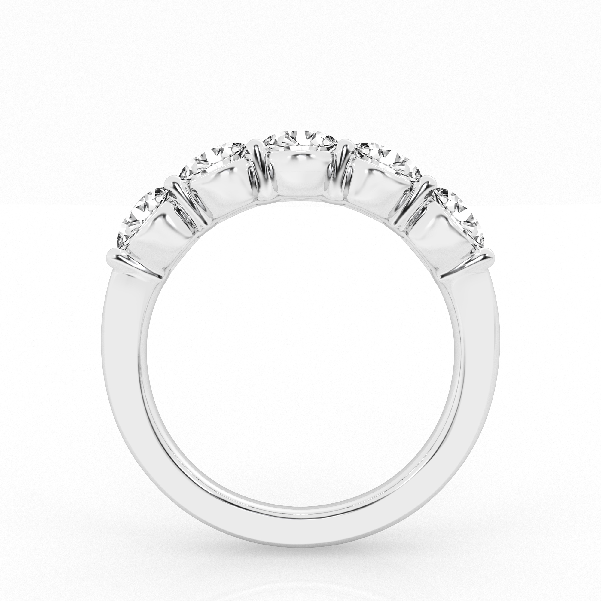 14K Diamond Anniversary Band with 5 Lab Grown Diamonds 2.00 CTW