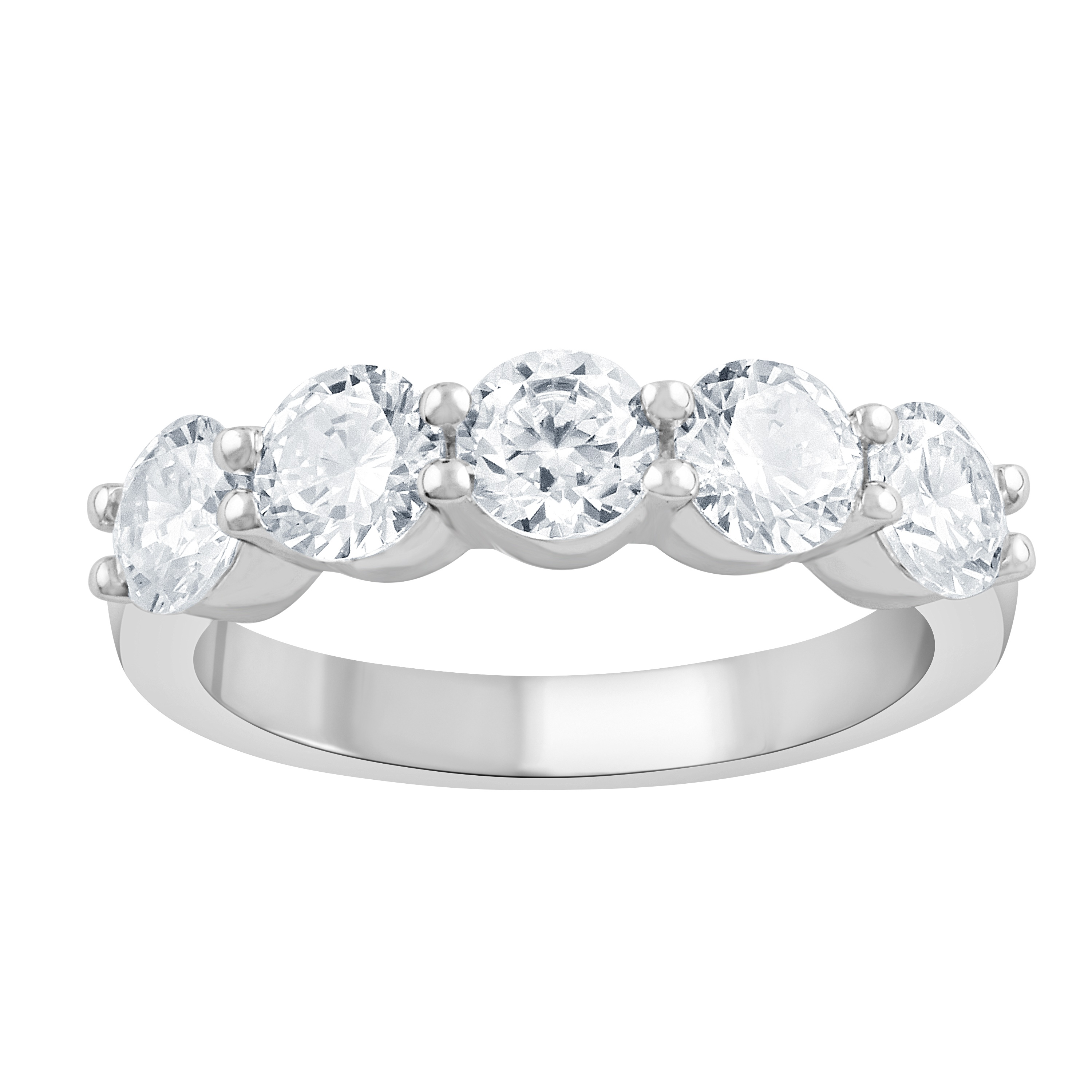 14K Diamond Anniversary Band with 5 Lab Grown Diamonds 2.00 CTW