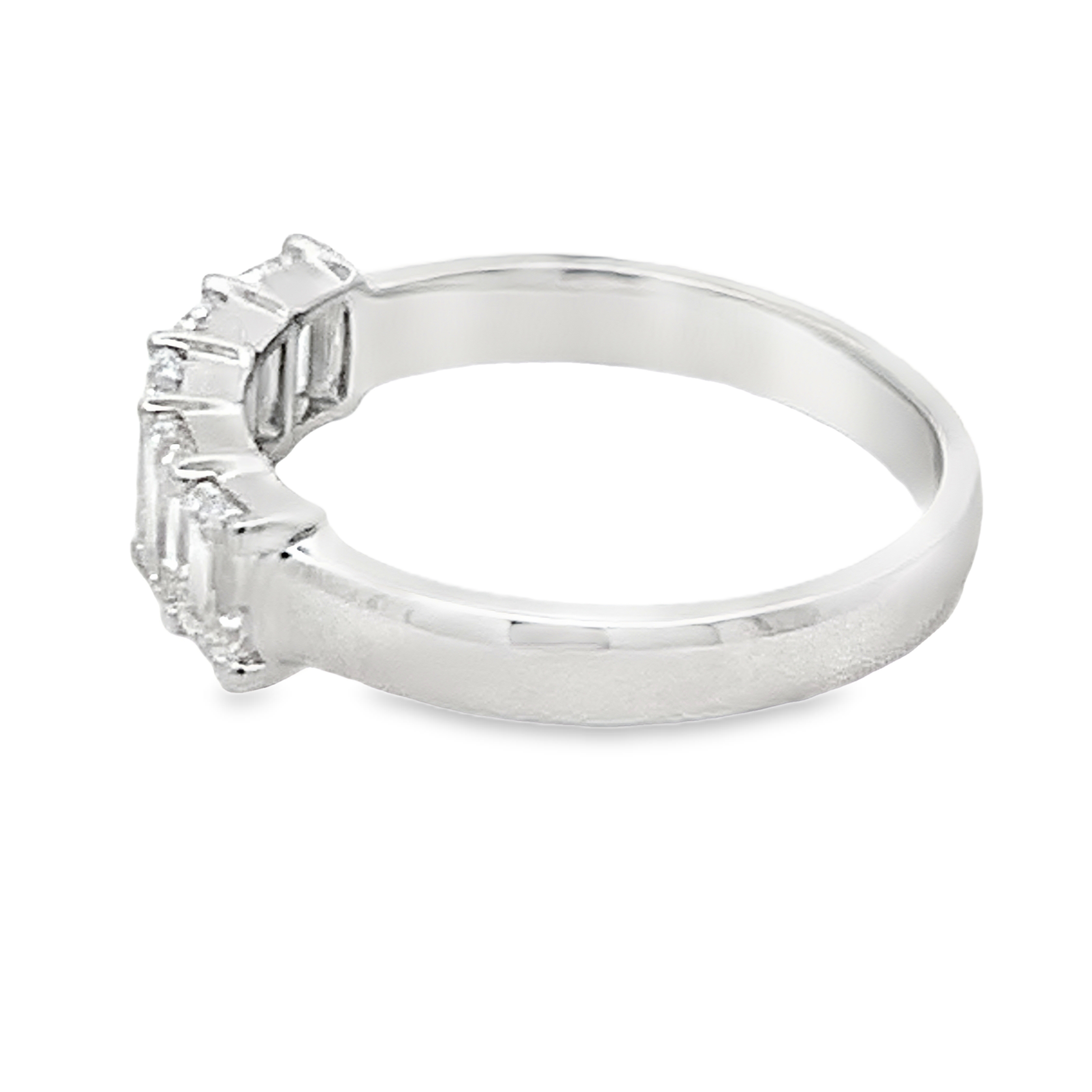 14K Diamond Anniversary Band with 5 Lab Grown Emerald Diamonds 2.00 Carat