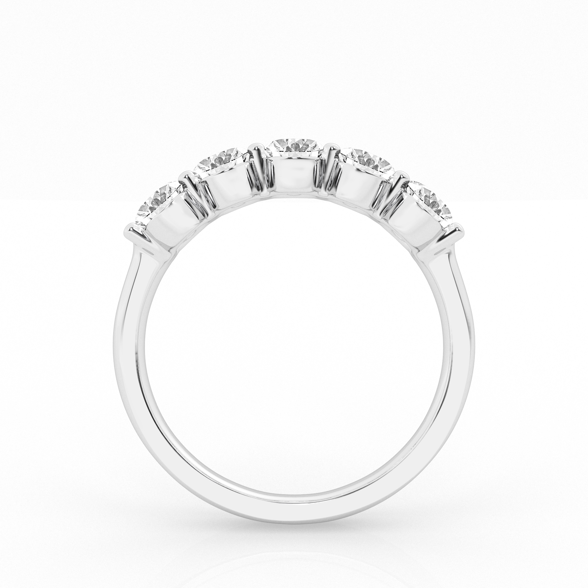 14K Diamond Anniversary Band with 5 Lab Grown Oval Diamonds 2.00 Carat