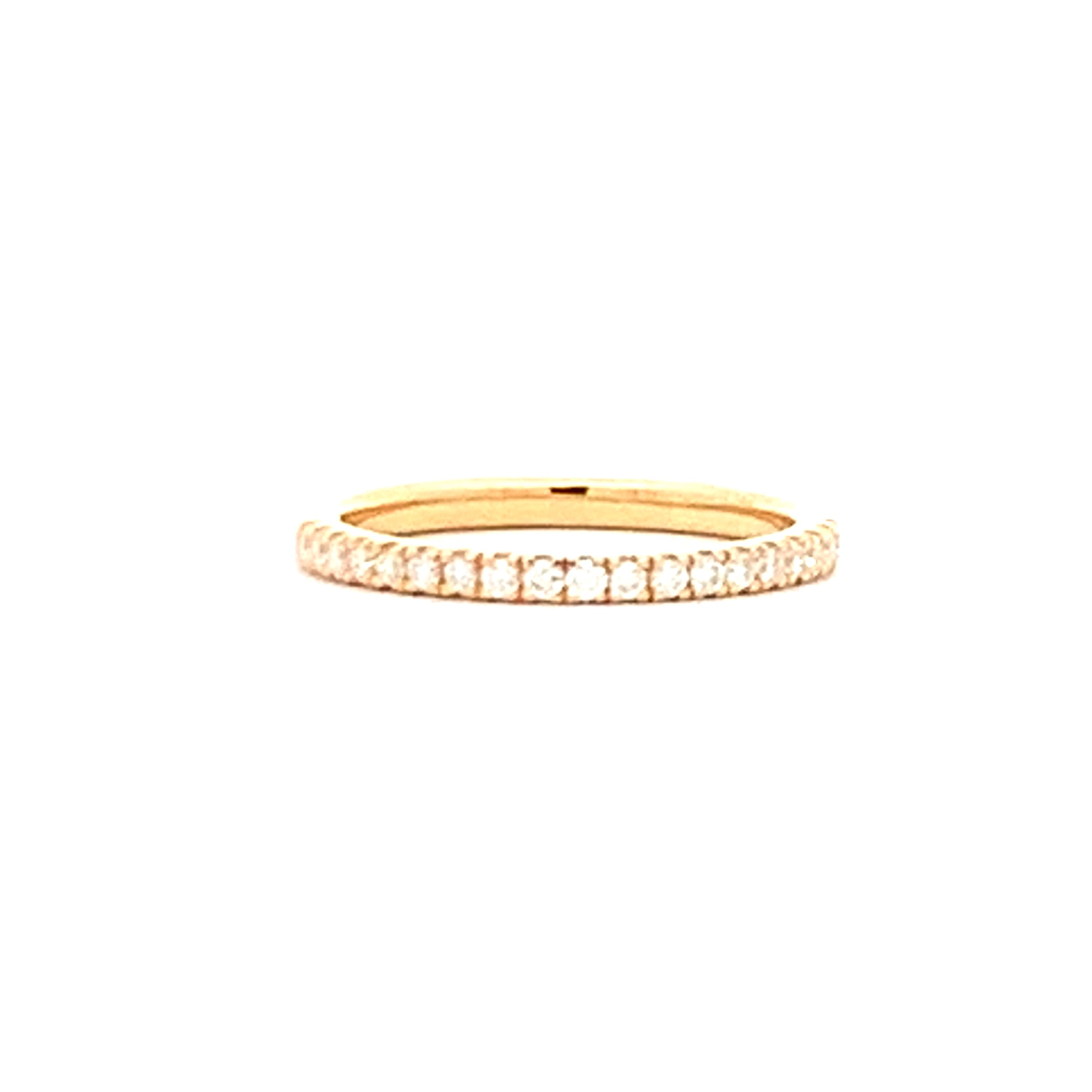 14K Yellow Gold Lab Grown Diamond Anniversary Band with 19 Lab Grown Round Diamonds 0.24 CTW G VS Size 6.75