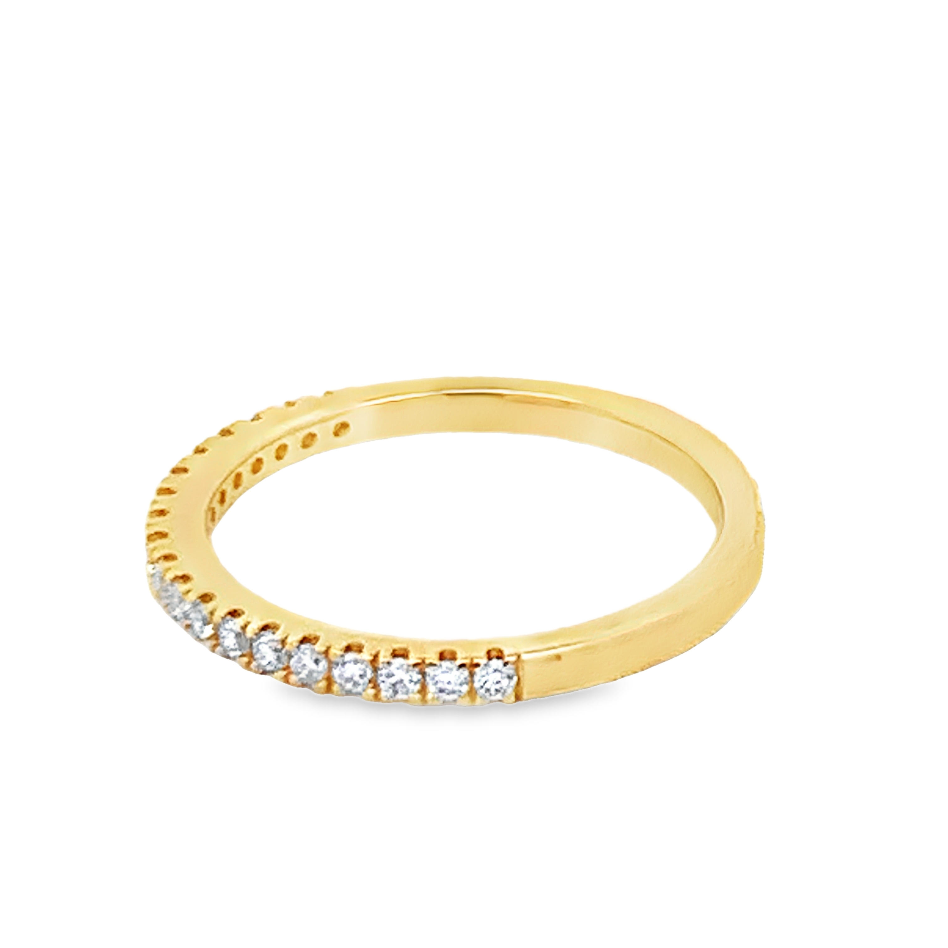14K Yellow Gold Lab Grown Diamond Anniversary Band with 19 Lab Grown Round Diamonds 0.24 CTW G VS Size 6.75