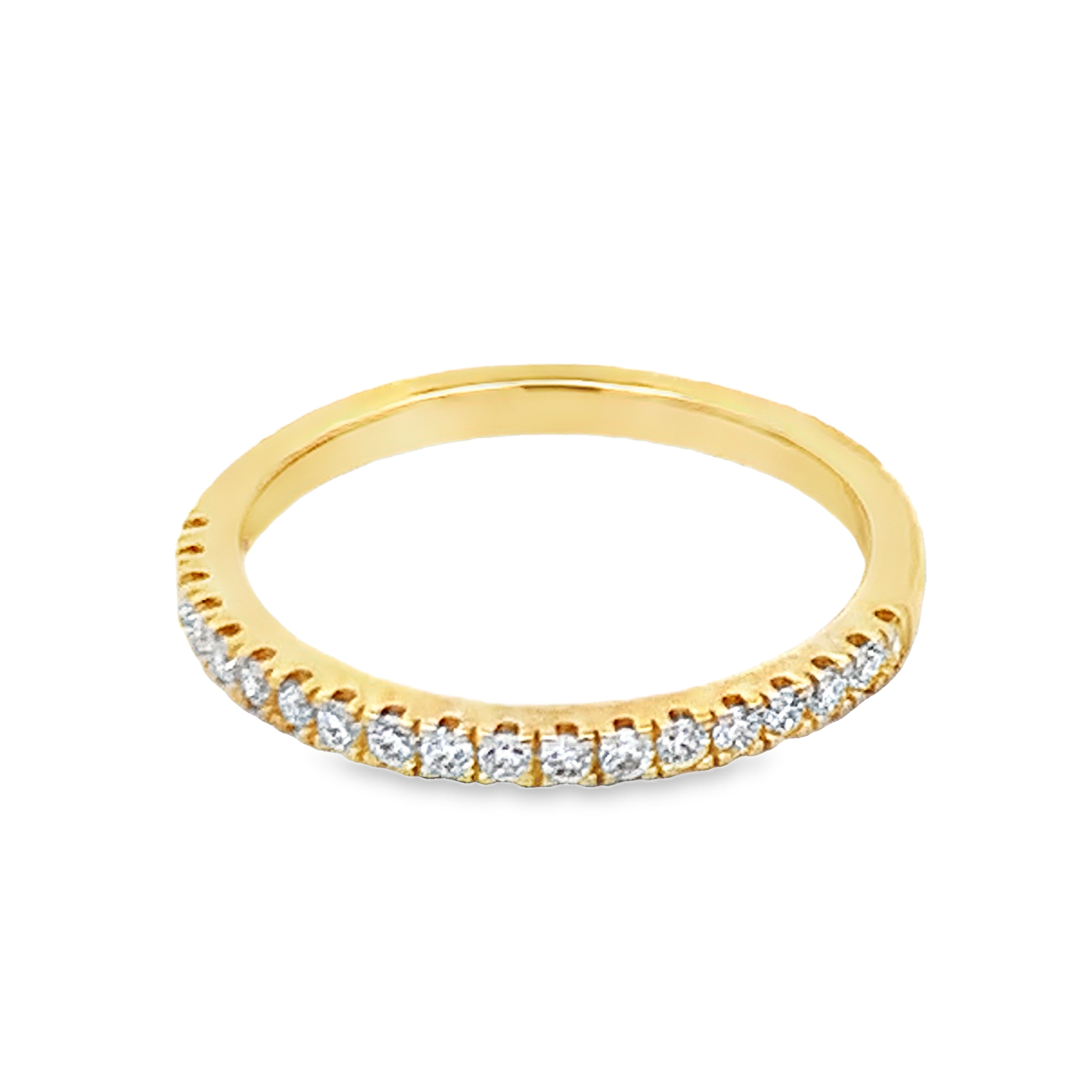 14K Yellow Gold Lab Grown Diamond Anniversary Band with 19 Lab Grown Round Diamonds 0.24 CTW G VS Size 6.75