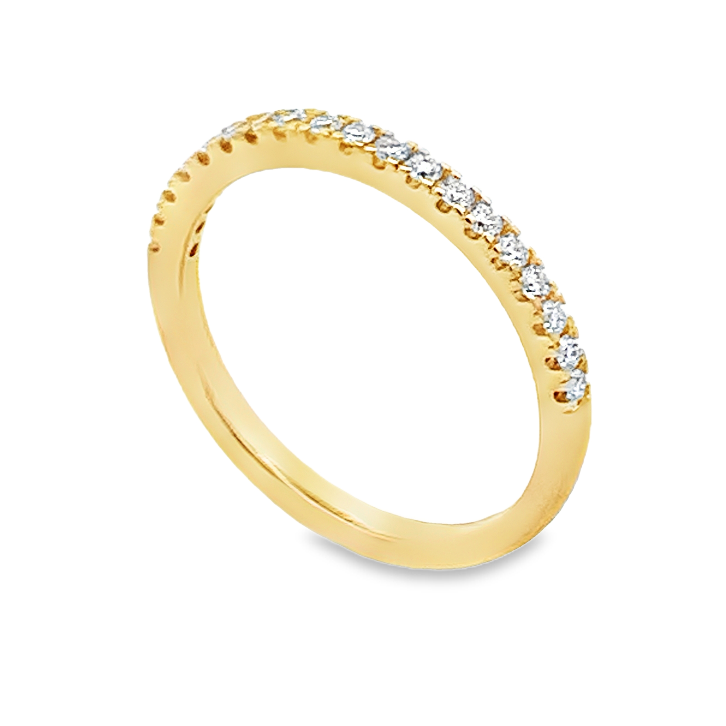 14K Yellow Gold Lab Grown Diamond Anniversary Band with 19 Lab Grown Round Diamonds 0.24 CTW G VS Size 6.75