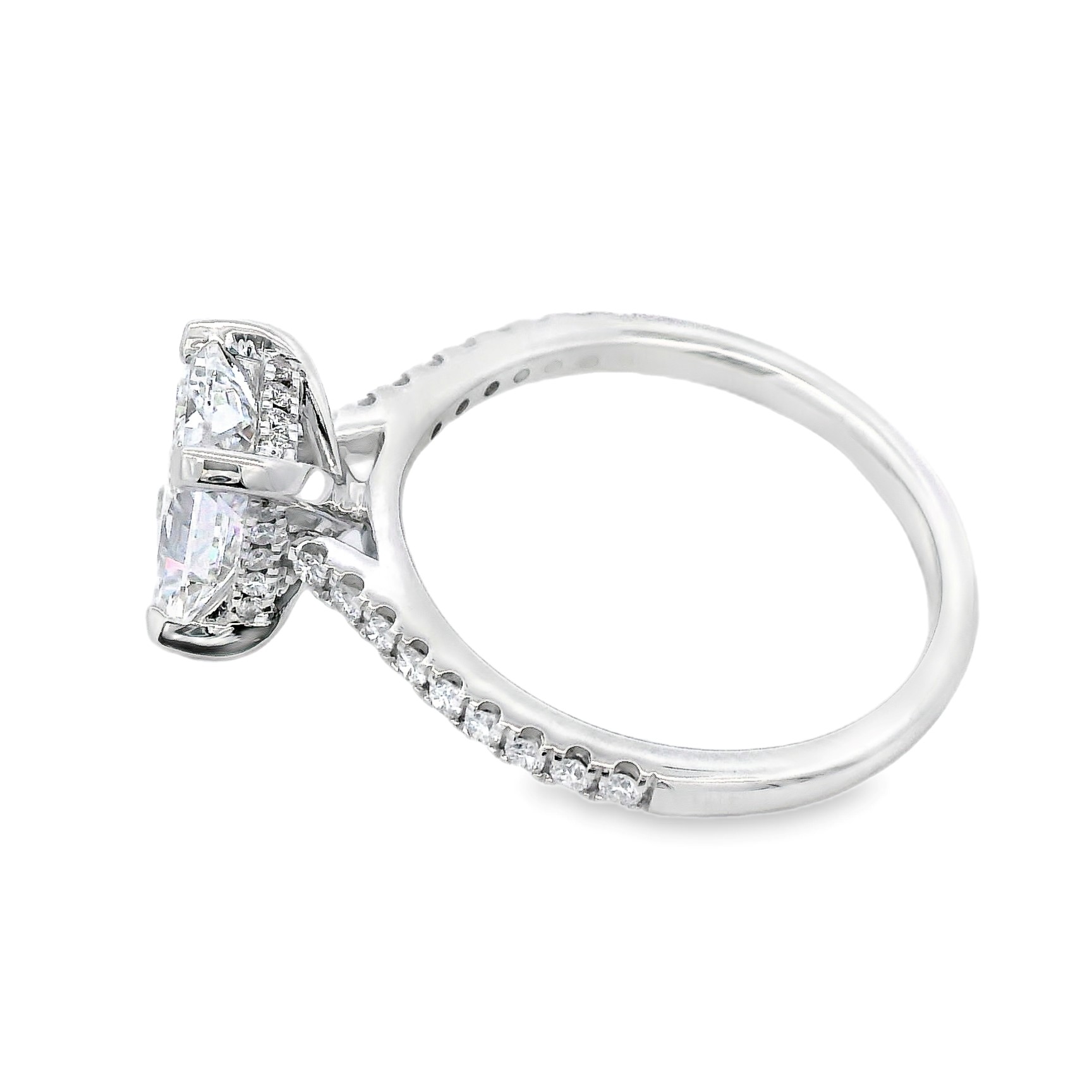 14K White Gold Lab Grown Radiant Diamond Engagement Ring
