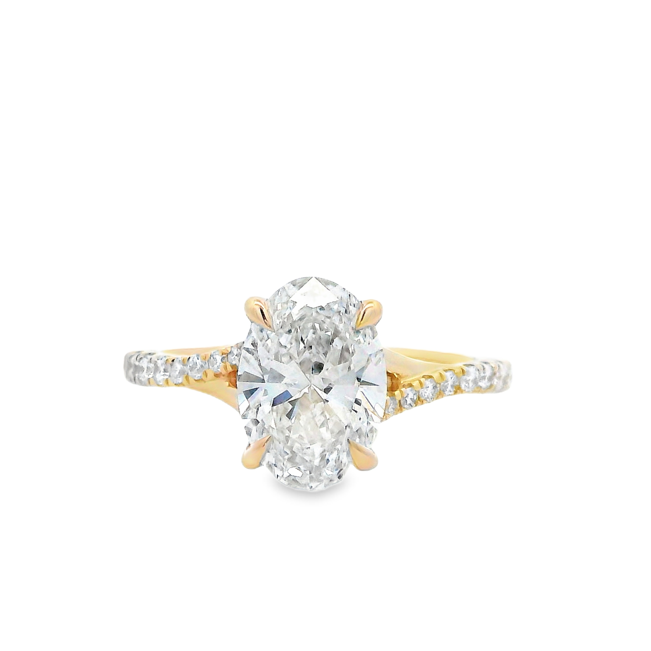 14K Yellow Gold Lab Grown Diamond Split Shank Engagement Ring