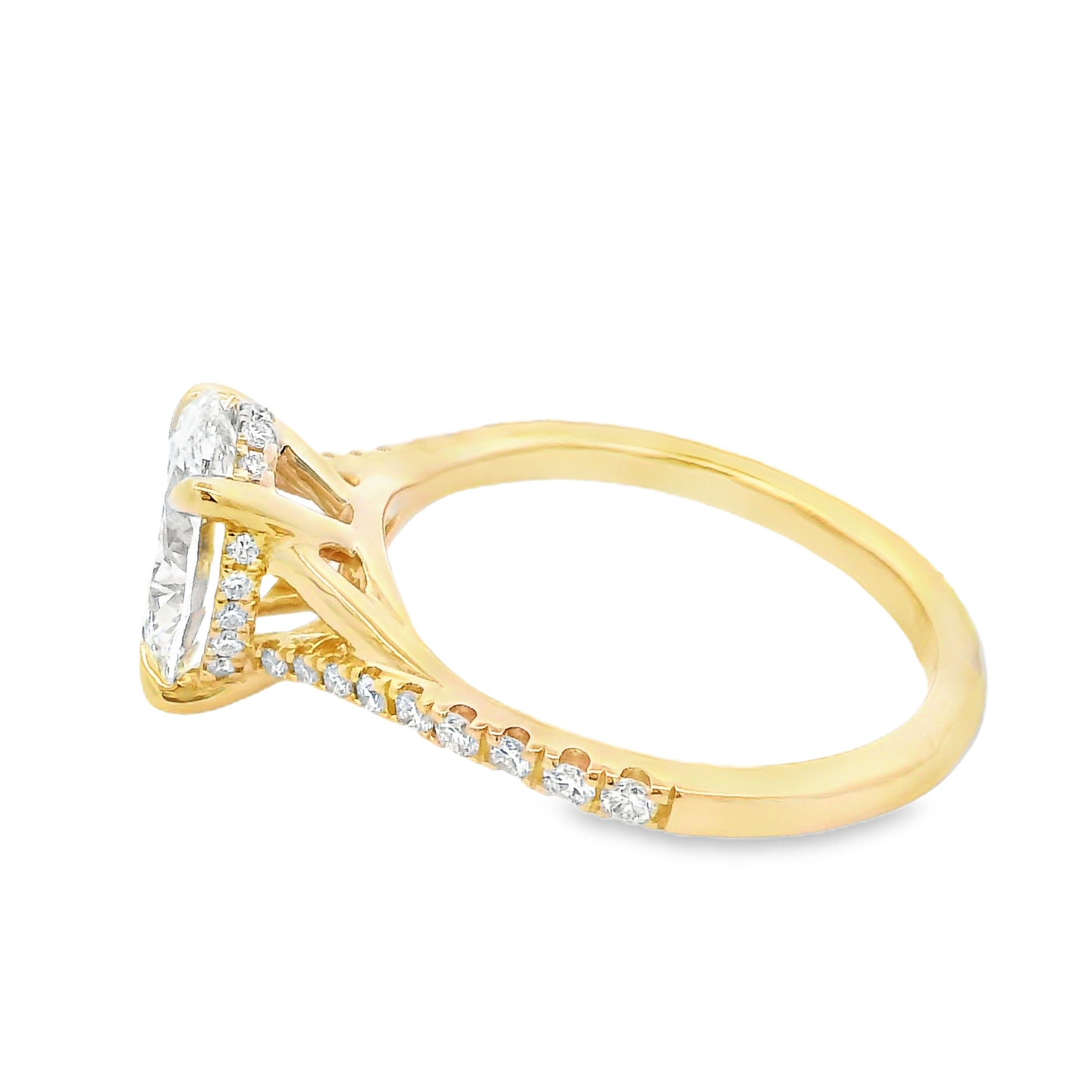 14K Yellow Gold Lab Grown Diamond Split Shank Engagement Ring