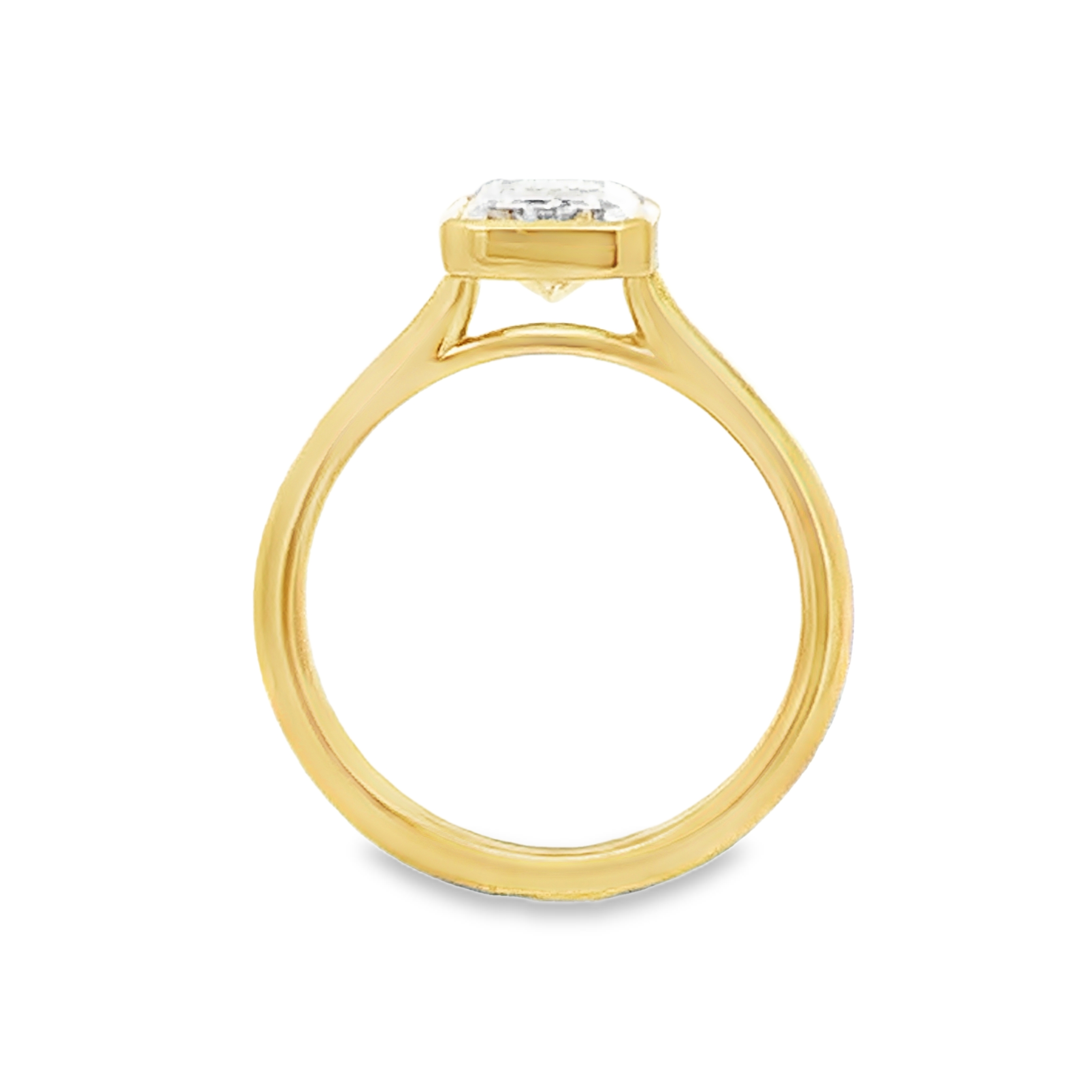 14K Yellow Gold Lab Grown Diamond Engagement Ring with 1 Lab Grown Radiant Diamond 2.00ct G VS Size 7