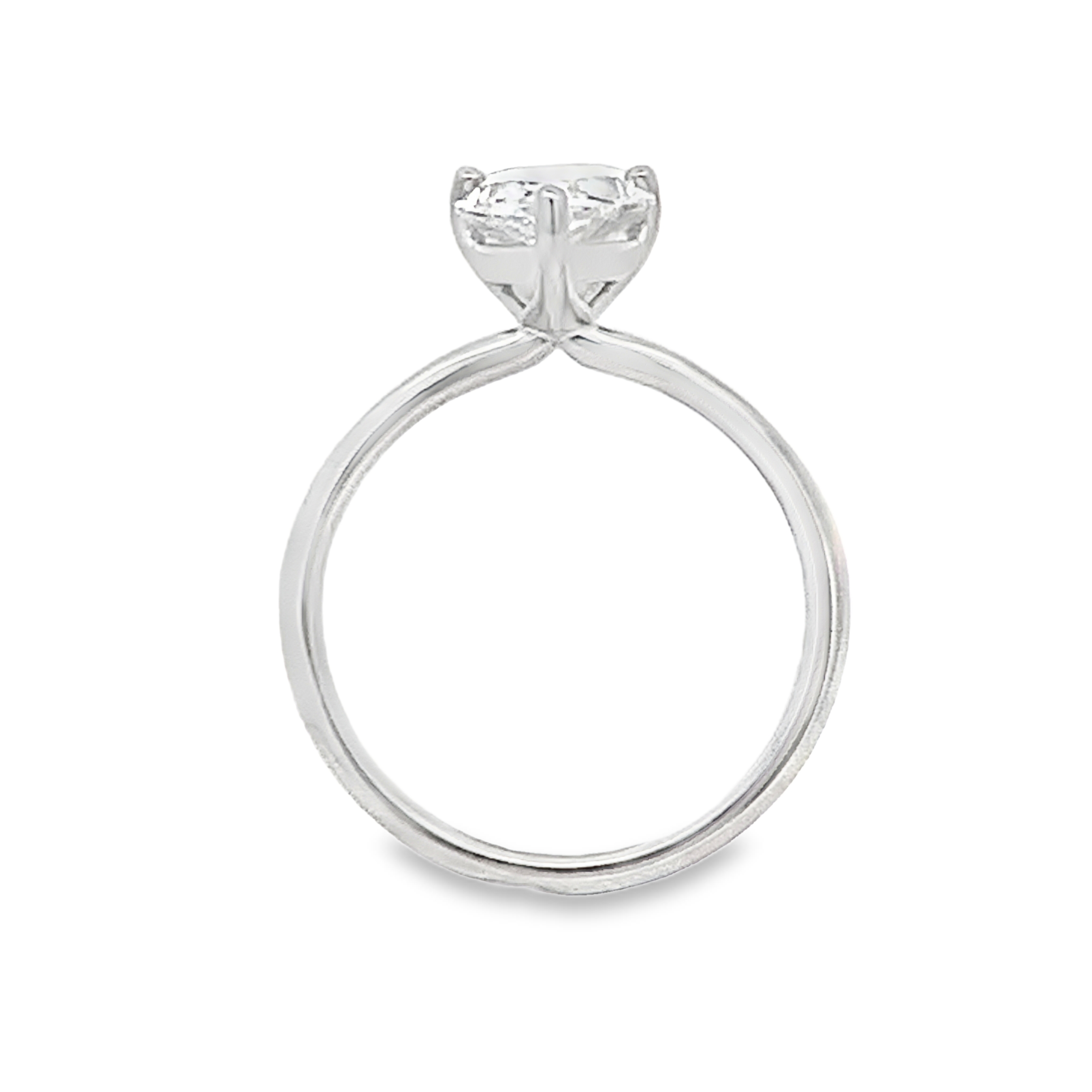 14K White Gold Lab Grown Diamond Engagement Ring with 1 Lab Grown Pear Cut Diamond 2.13ct E VS1 IGI Report #LG622475133 Size 7
