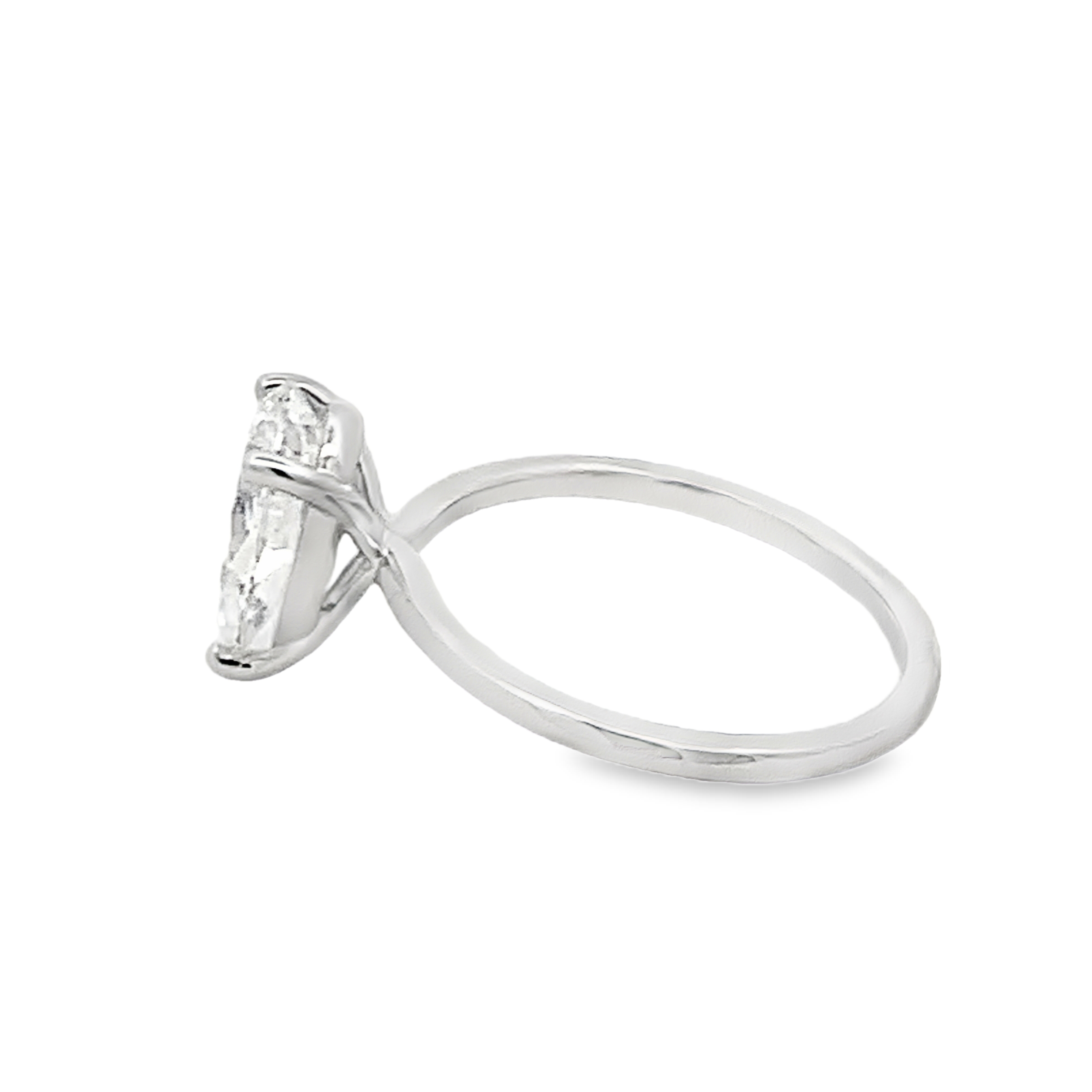 14K White Gold Lab Grown Diamond Engagement Ring with 1 Lab Grown Pear Cut Diamond 2.13ct E VS1 IGI Report #LG622475133 Size 7