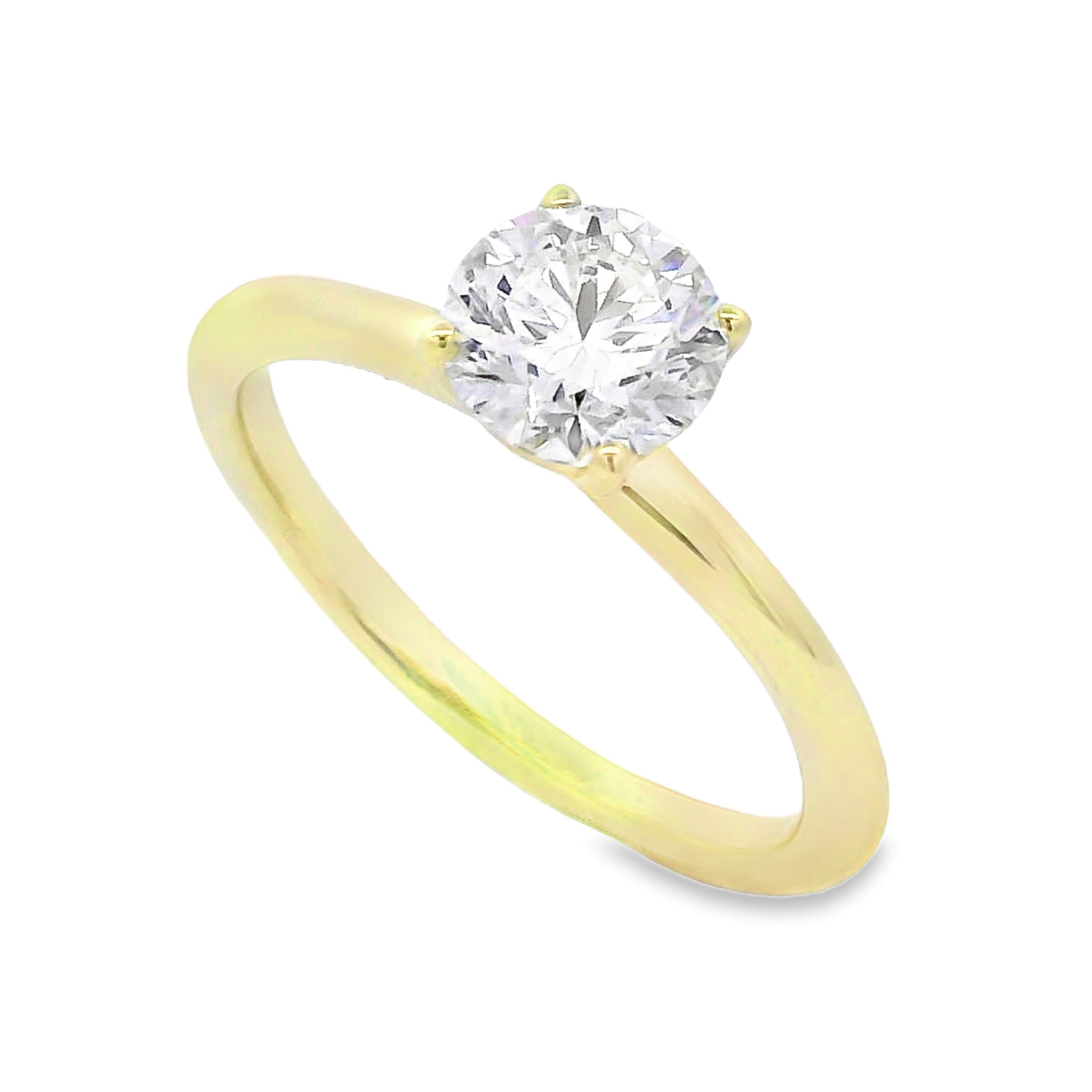 14K Yellow Gold Lab Grown Diamond Round Solitaire Engagement Ring