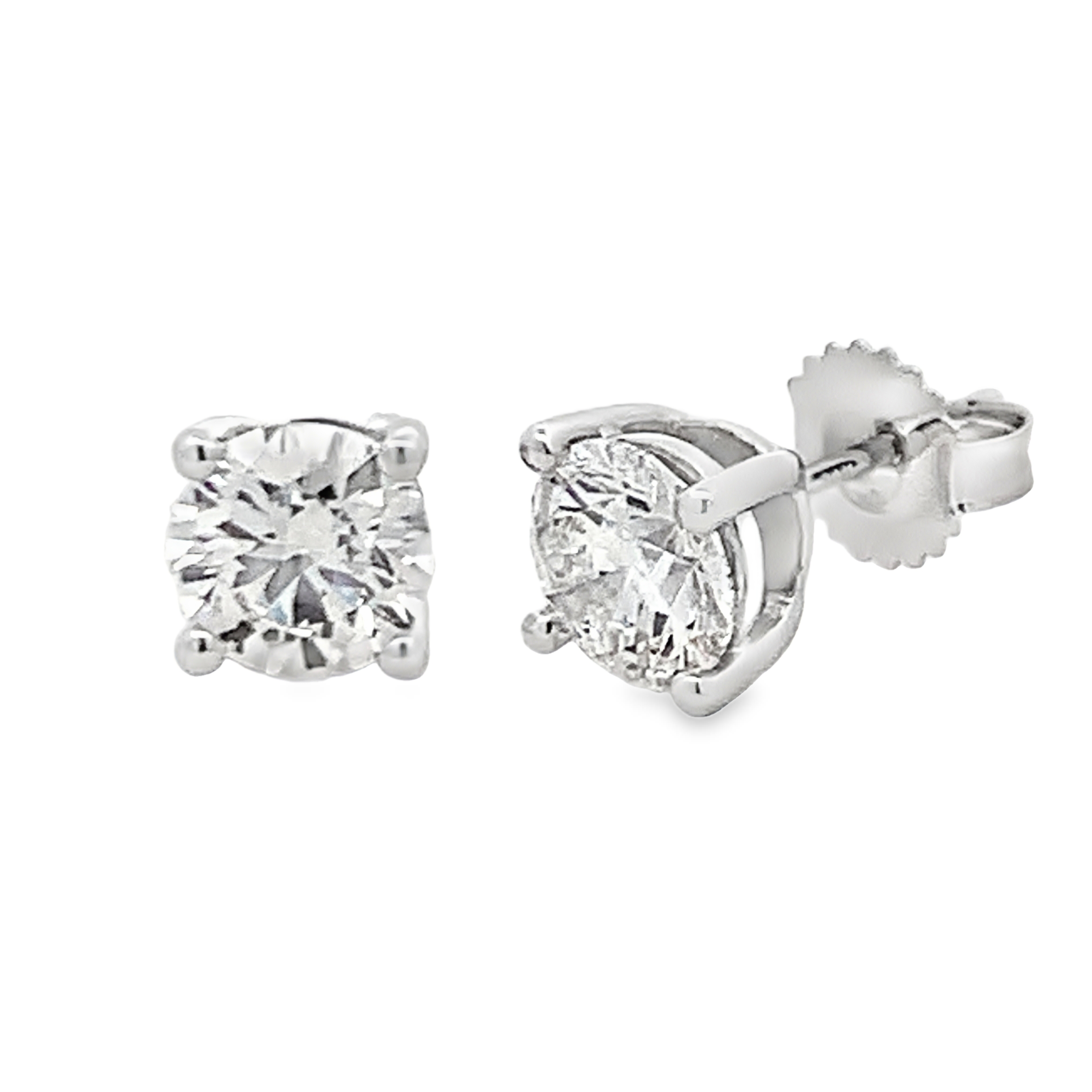 14K Lab Grown Diamond 4-Prong Stud Earrings 2.5ct