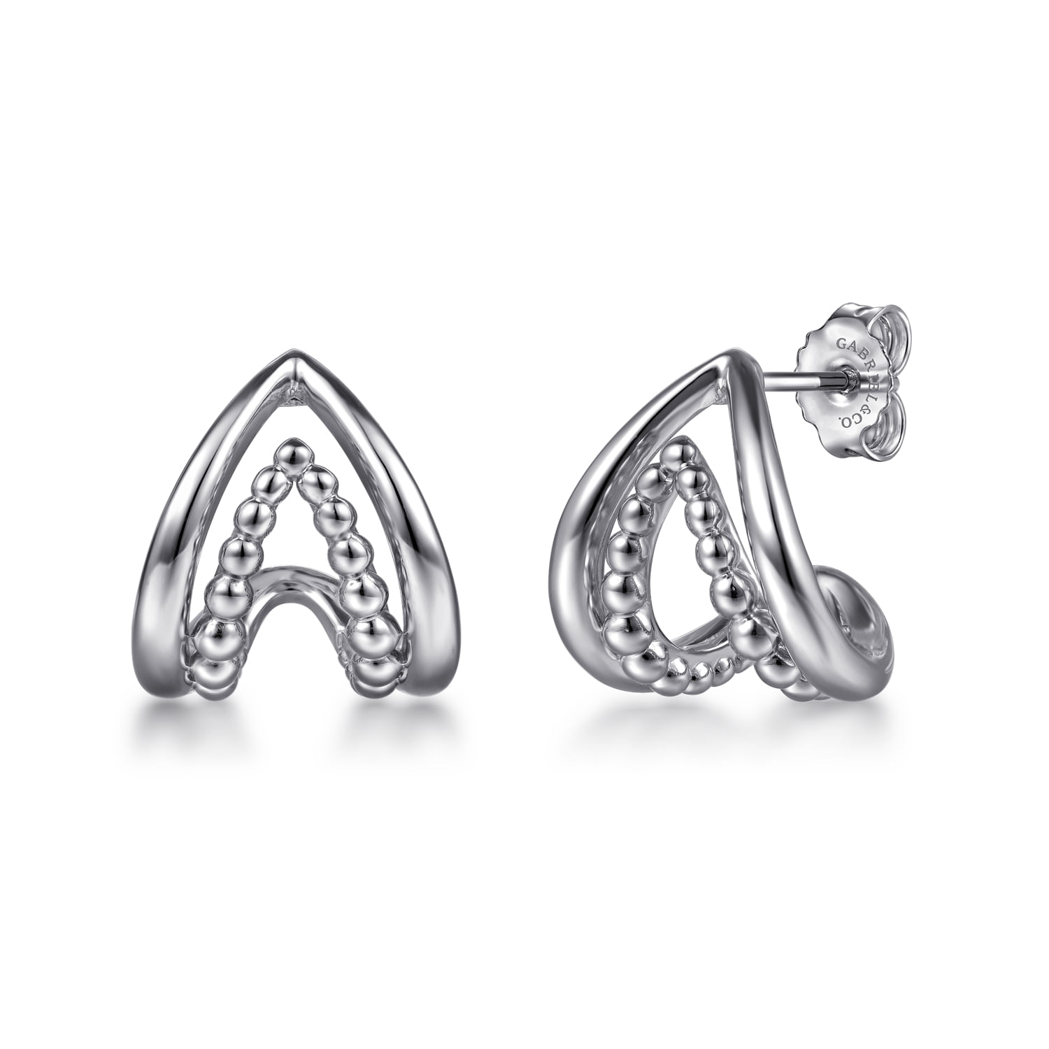 Gabriel & Co. Sterling Silver Bujukan Chevron J Hoop Earrings