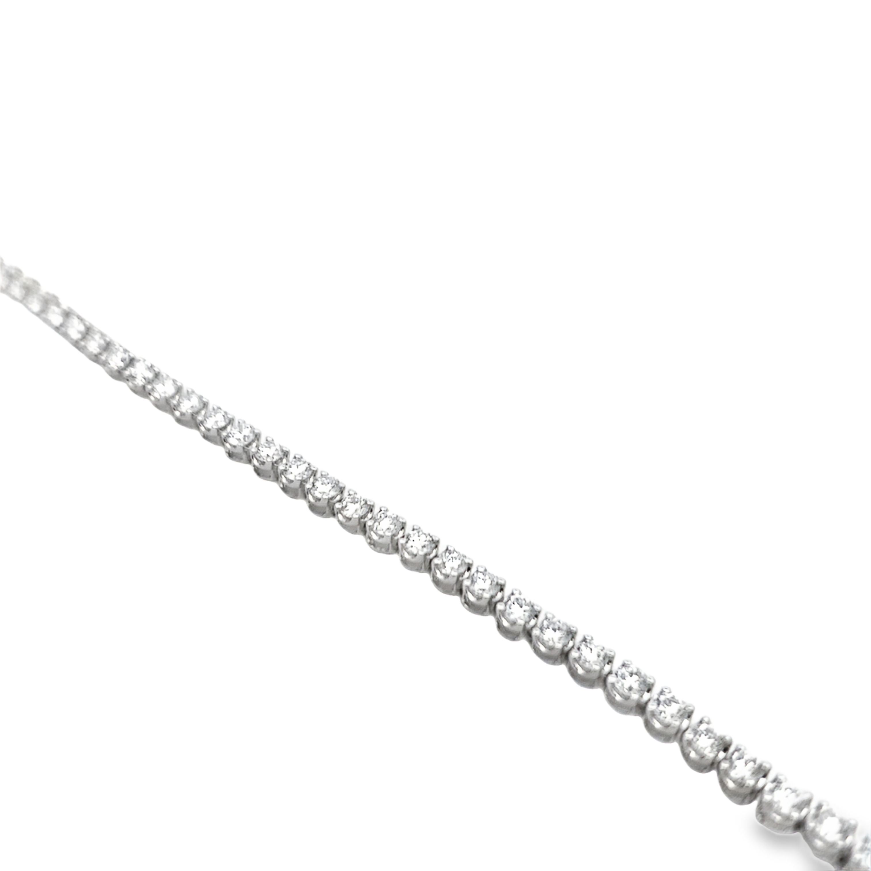 14K White Gold 3-Carat Lab Grown Diamond Tennis Bracelet
