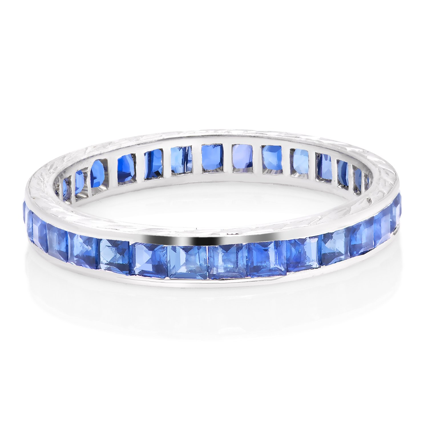 Estate Platinum Square Sapphire Eternity Band