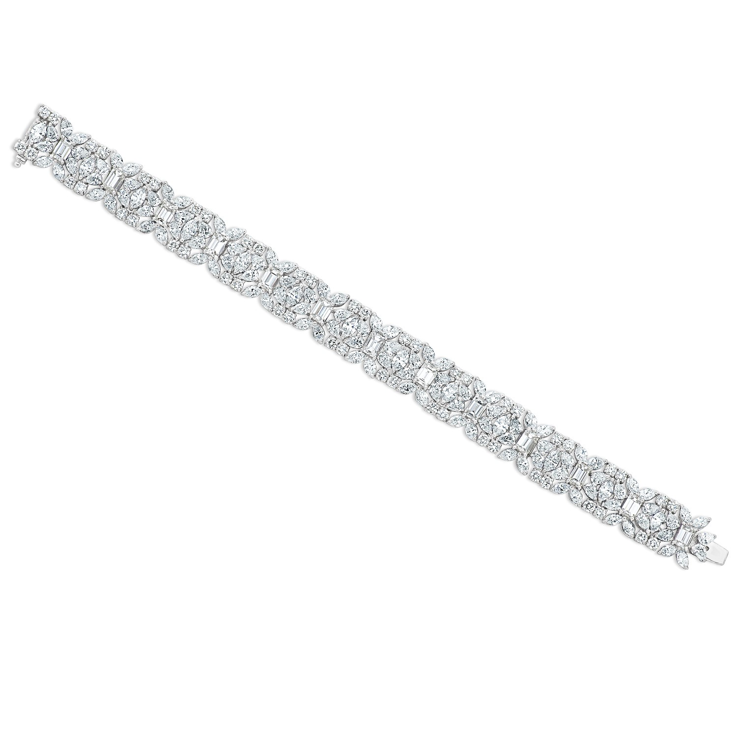 Estate Platinum Mixed Cut Diamond Bracelet