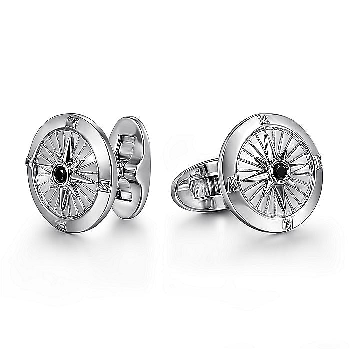 Gabriel & Co. Sterling Silver Compass Cufflinks