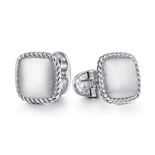 Gabriel & Co, 925 Sterling Silver Cufflinks withTwisted RopeTrim