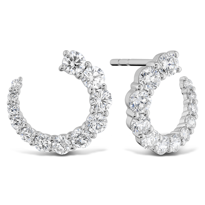 Memoire 18K White Gold Diamond Stud Earrings