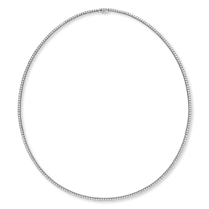 Memoire 18K White Gold Diamond Tennis Necklace