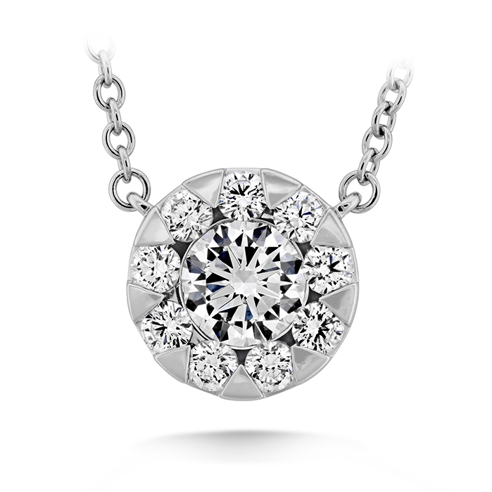 Memoire 18K White Gold Solitaire Pendant Necklace