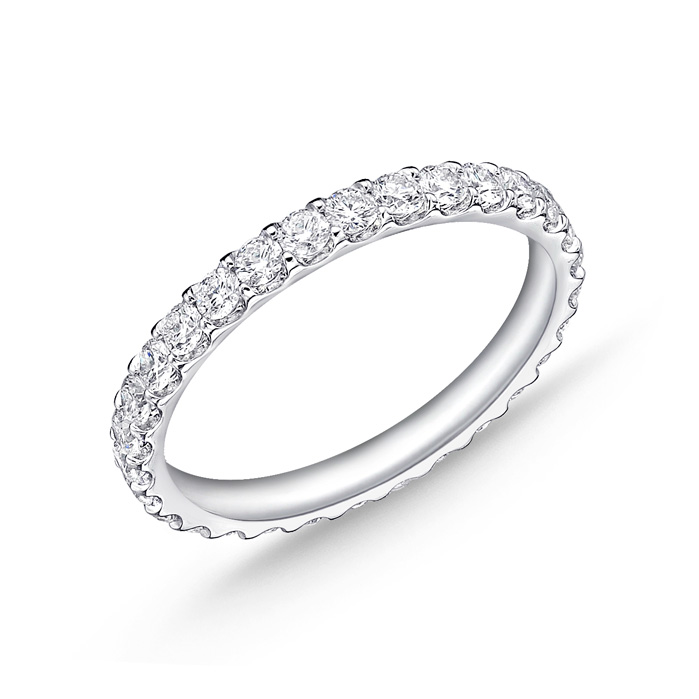 Memoire 18K White Gold Wedding Ring for Timeless Union