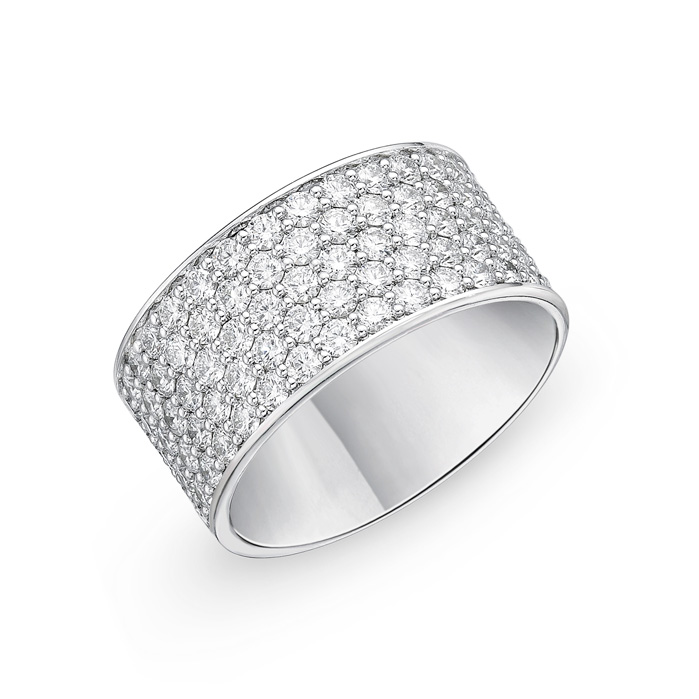 Memoire 18K White Gold Wedding Ring for Timeless Love