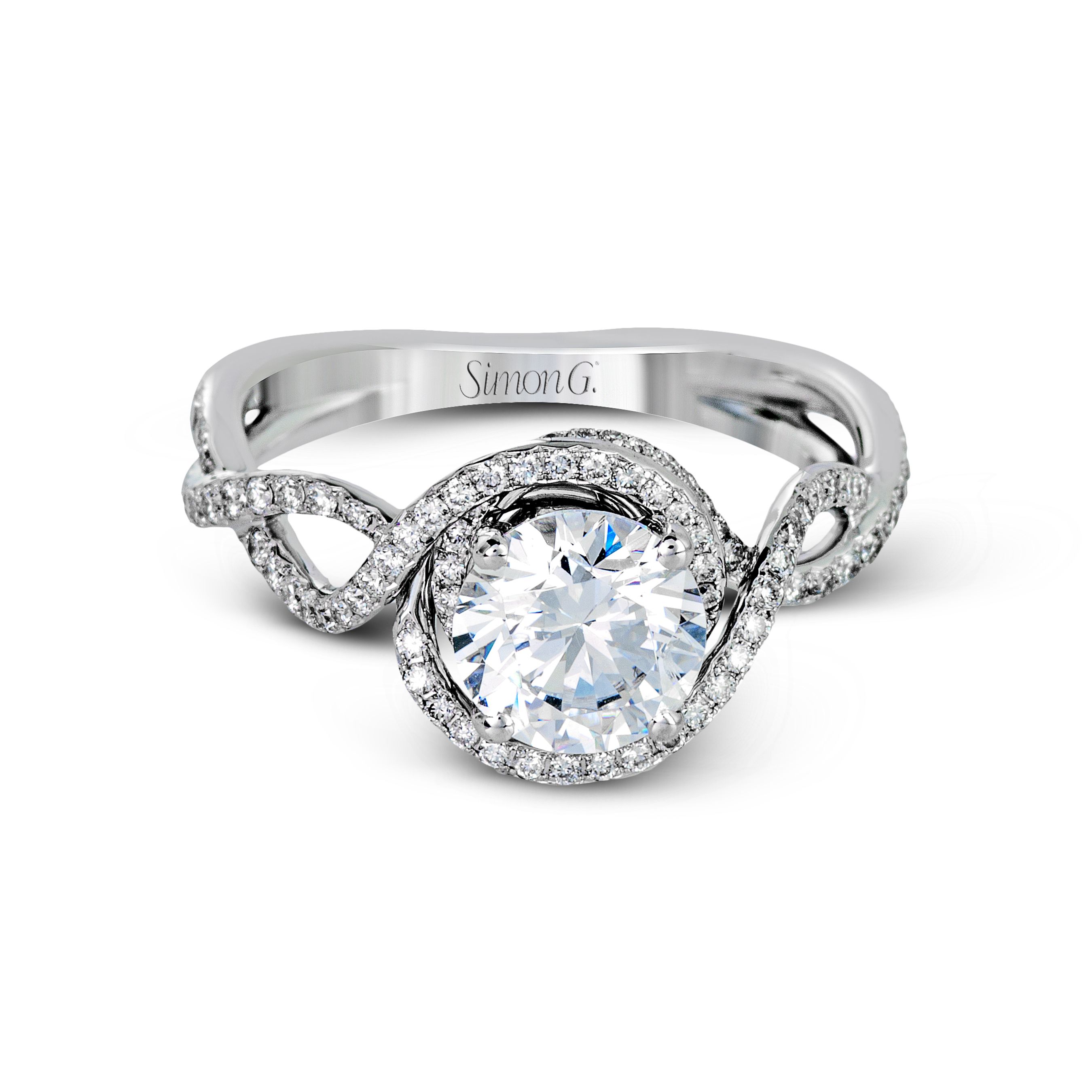 LP2304 Passion Collection Platinum Round Cut Engagement Ring