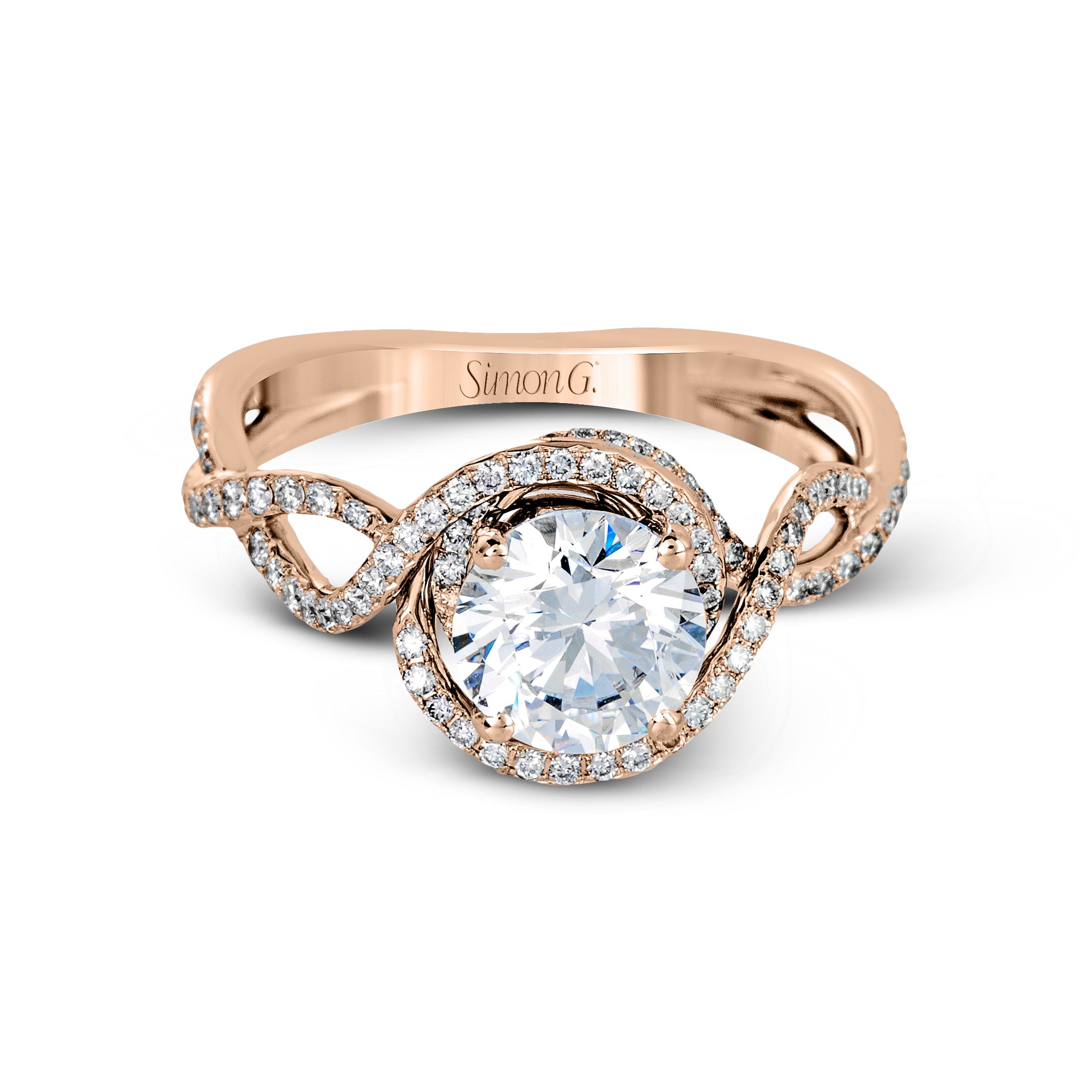 LP2304 Passion Collection Platinum Round Cut Engagement Ring