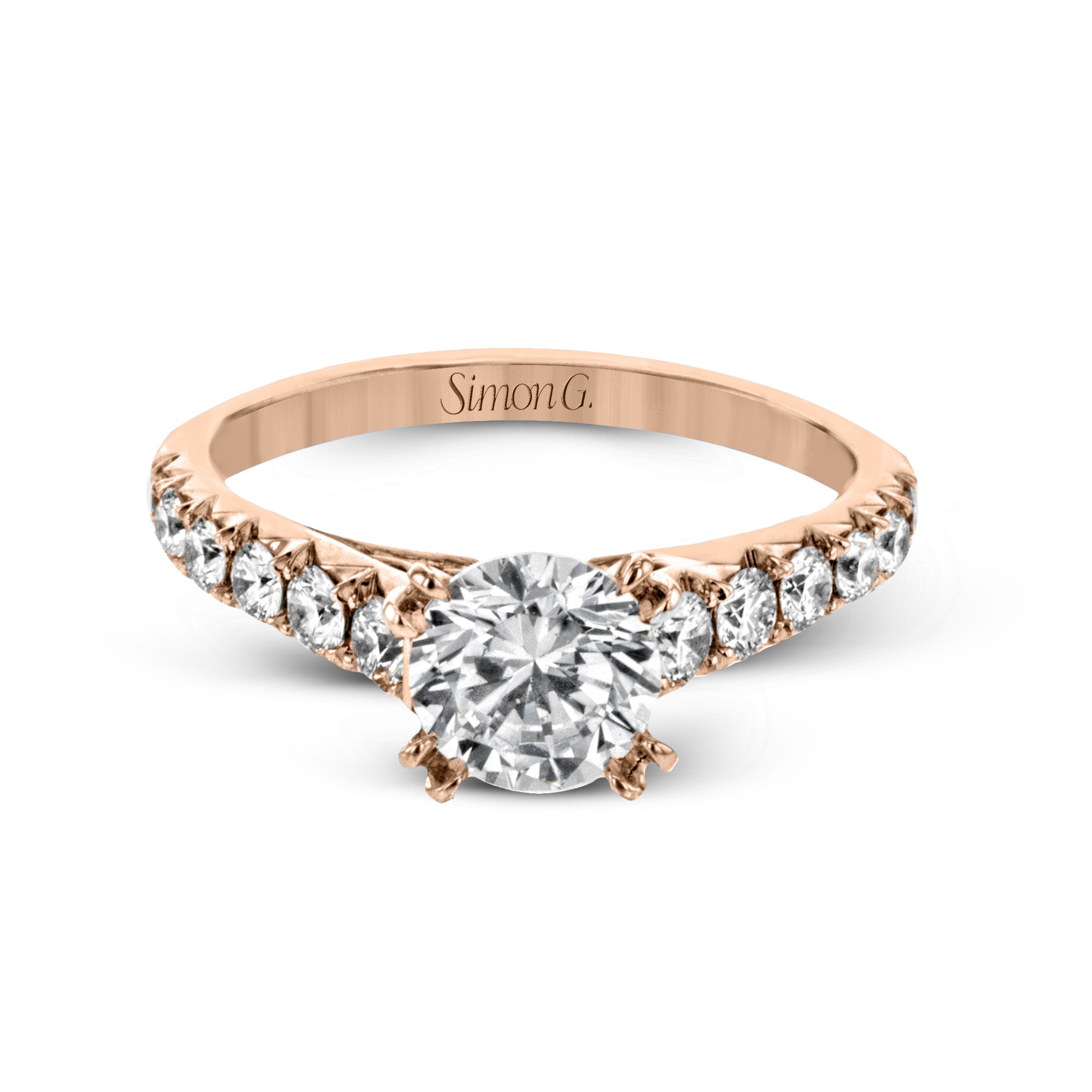 LP2356 Passion Collection Platinum Round Cut Engagement Ring
