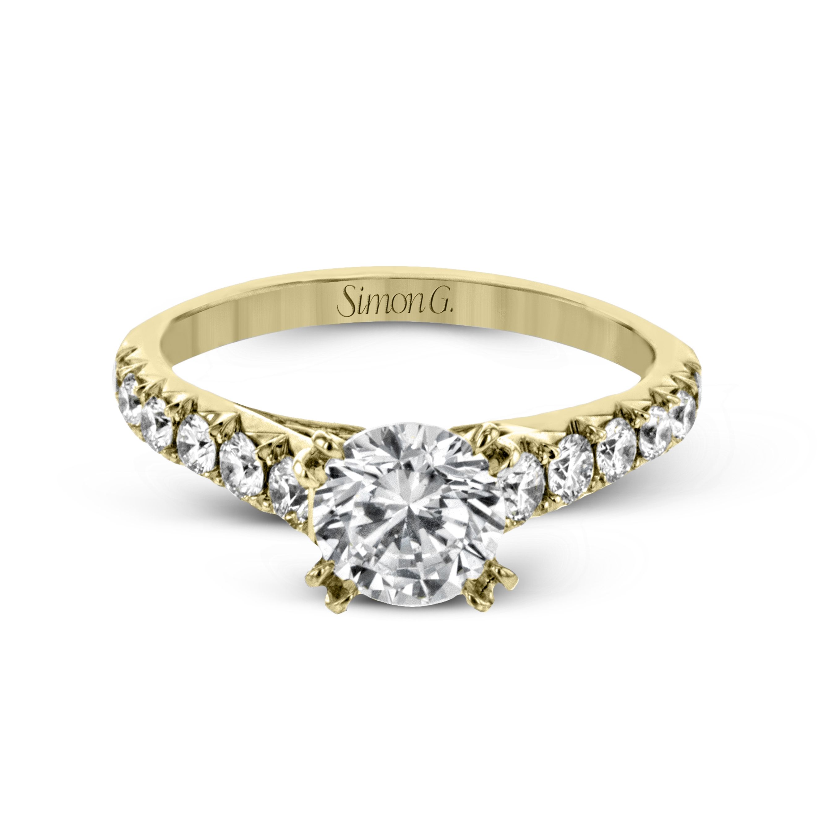 LP2356 Passion Collection Platinum Round Cut Engagement Ring