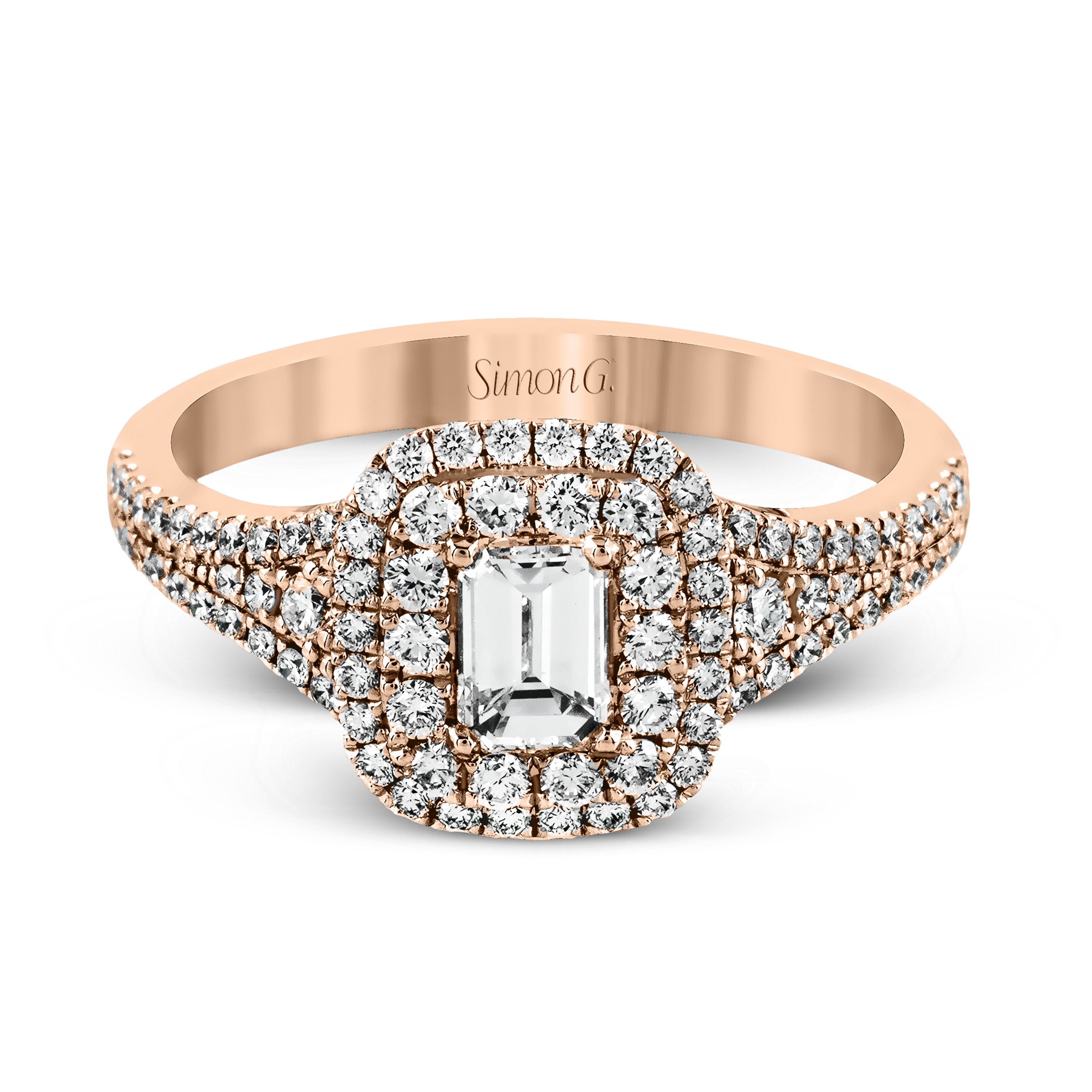 MR2274 Passion Collection Yellow Gold Emerald Cut Engagement Ring