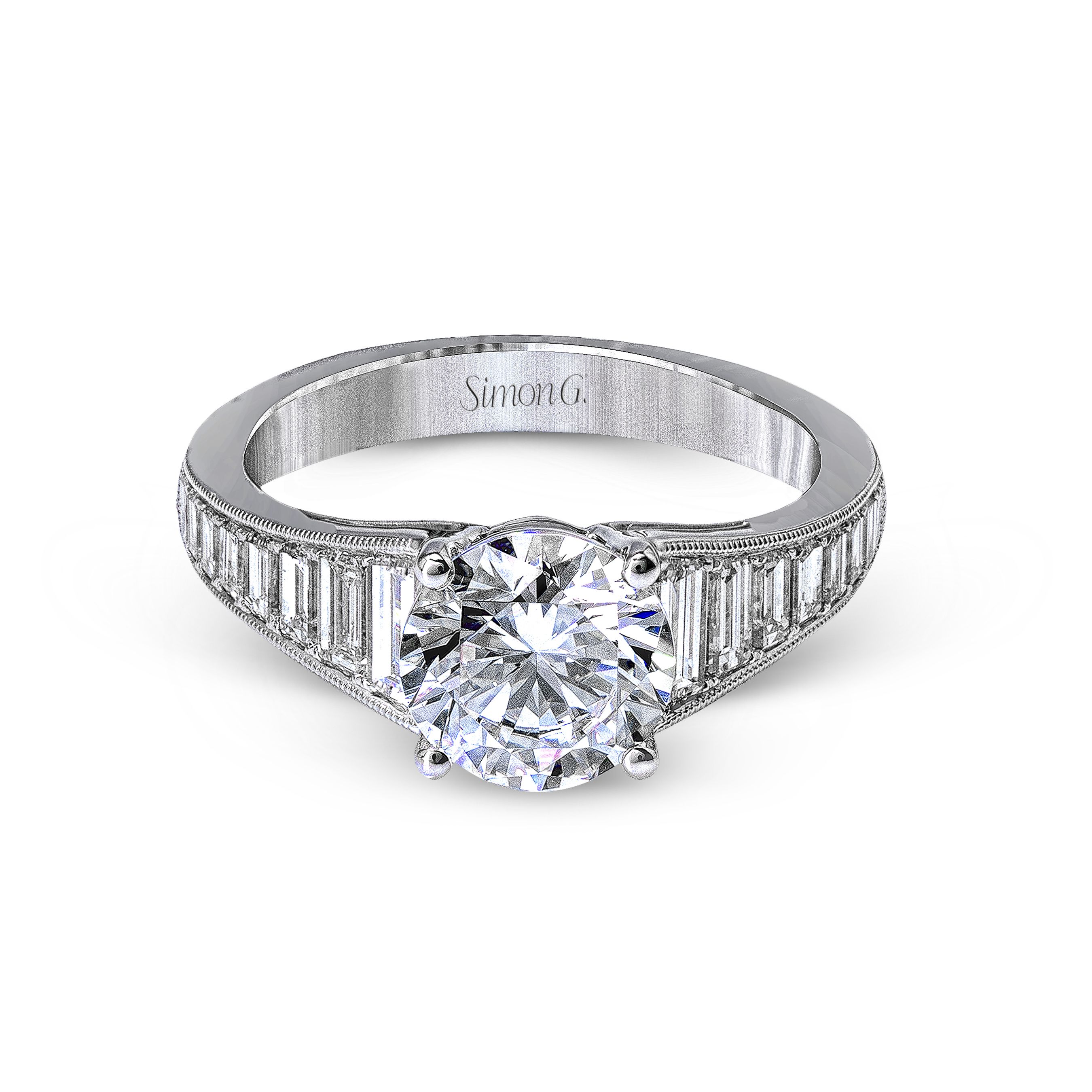 MR2358 Vintage Explorer Collection Yellow Gold Round Cut Engagement Ring