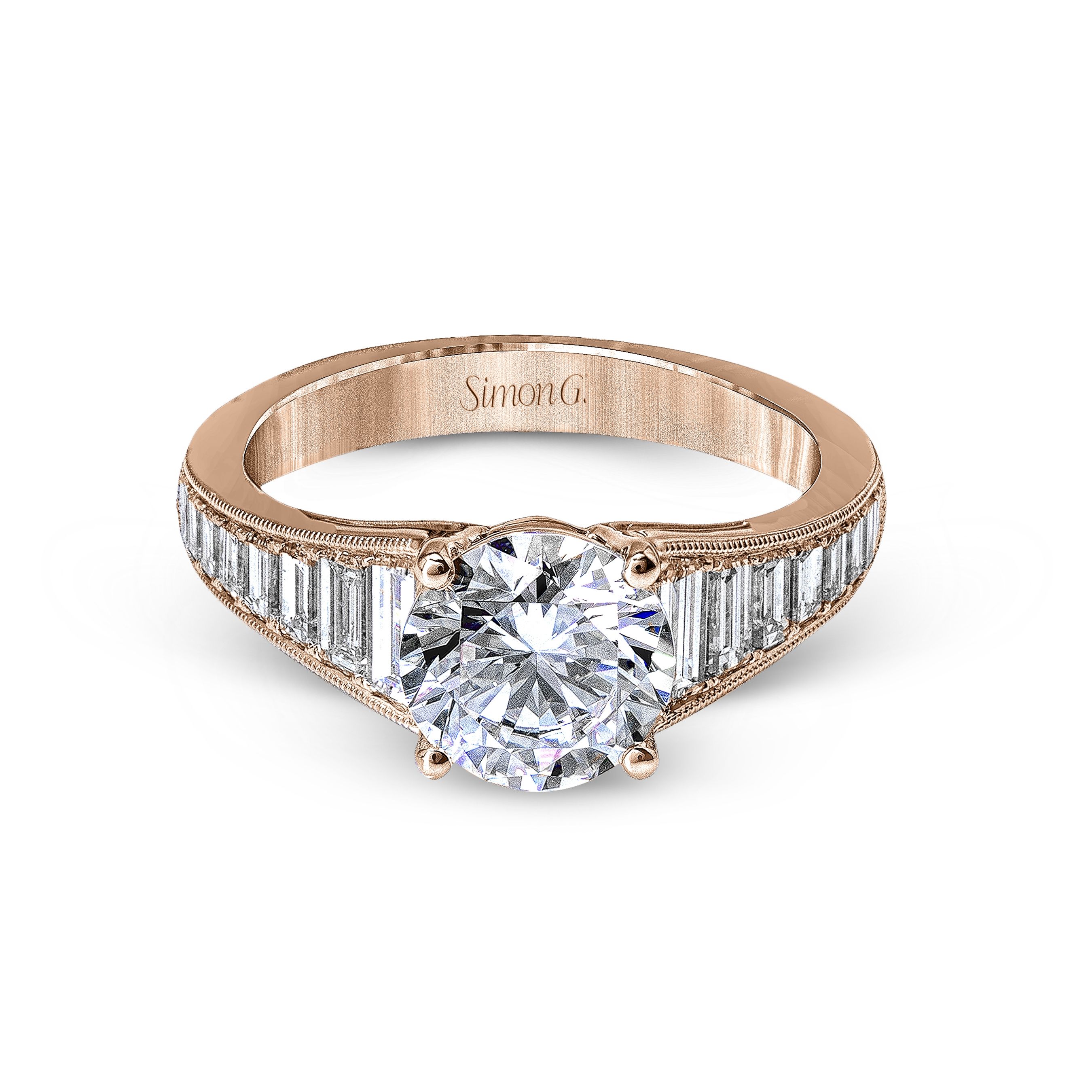 MR2358 Vintage Explorer Collection Yellow Gold Round Cut Engagement Ring