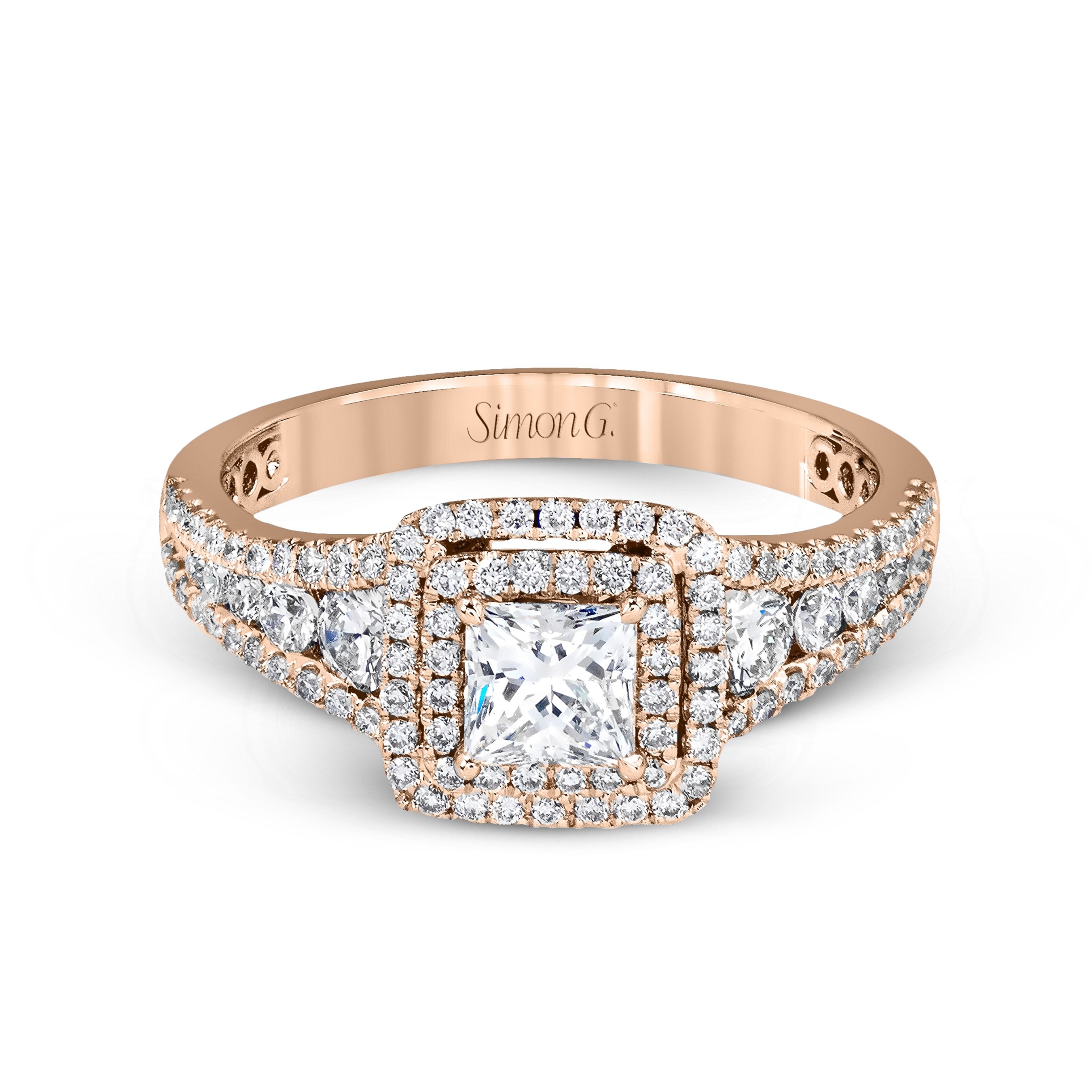 MR2589 Passion Collection Yellow Gold Princess Cut Engagement Ring