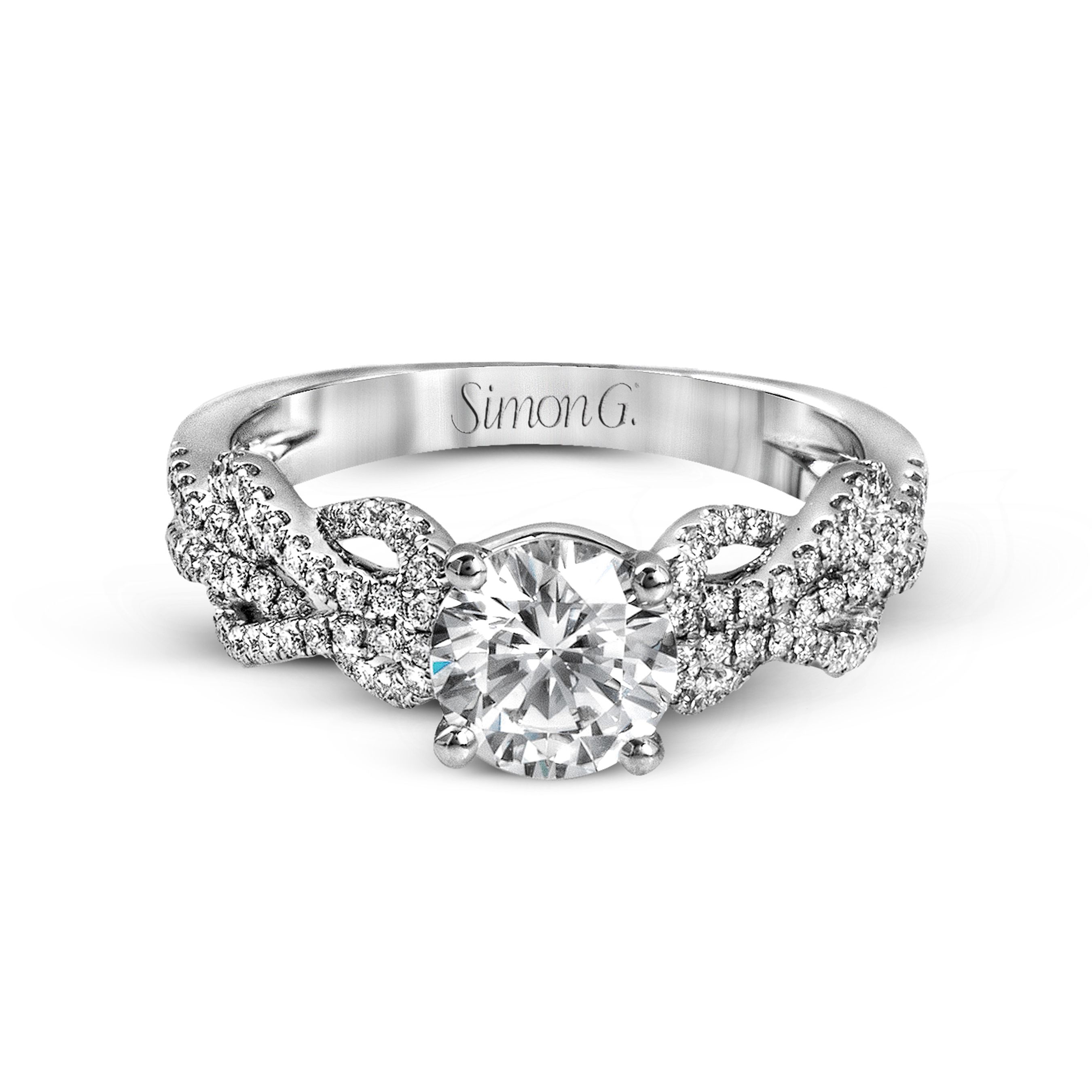 MR2721 Classic Romance Collection Platinum Round Cut Engagement Ring