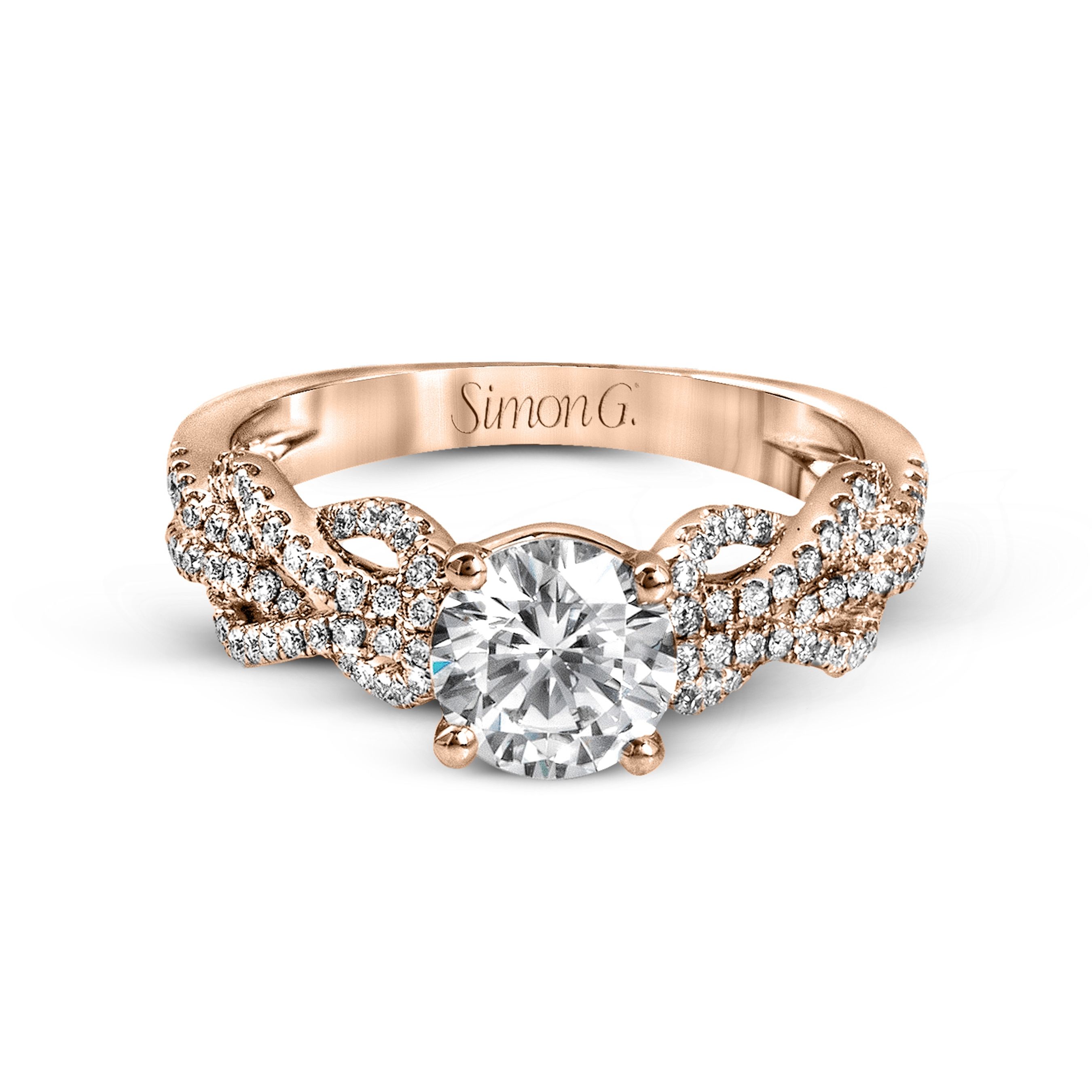 MR2721 Classic Romance Collection Platinum Round Cut Engagement Ring