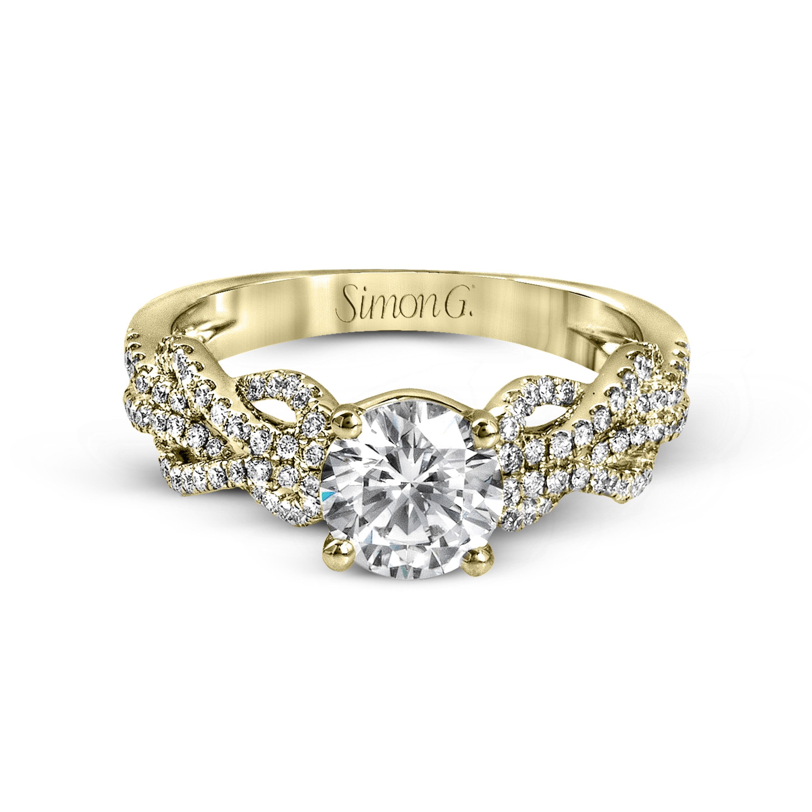 MR2721 Classic Romance Collection Platinum Round Cut Engagement Ring
